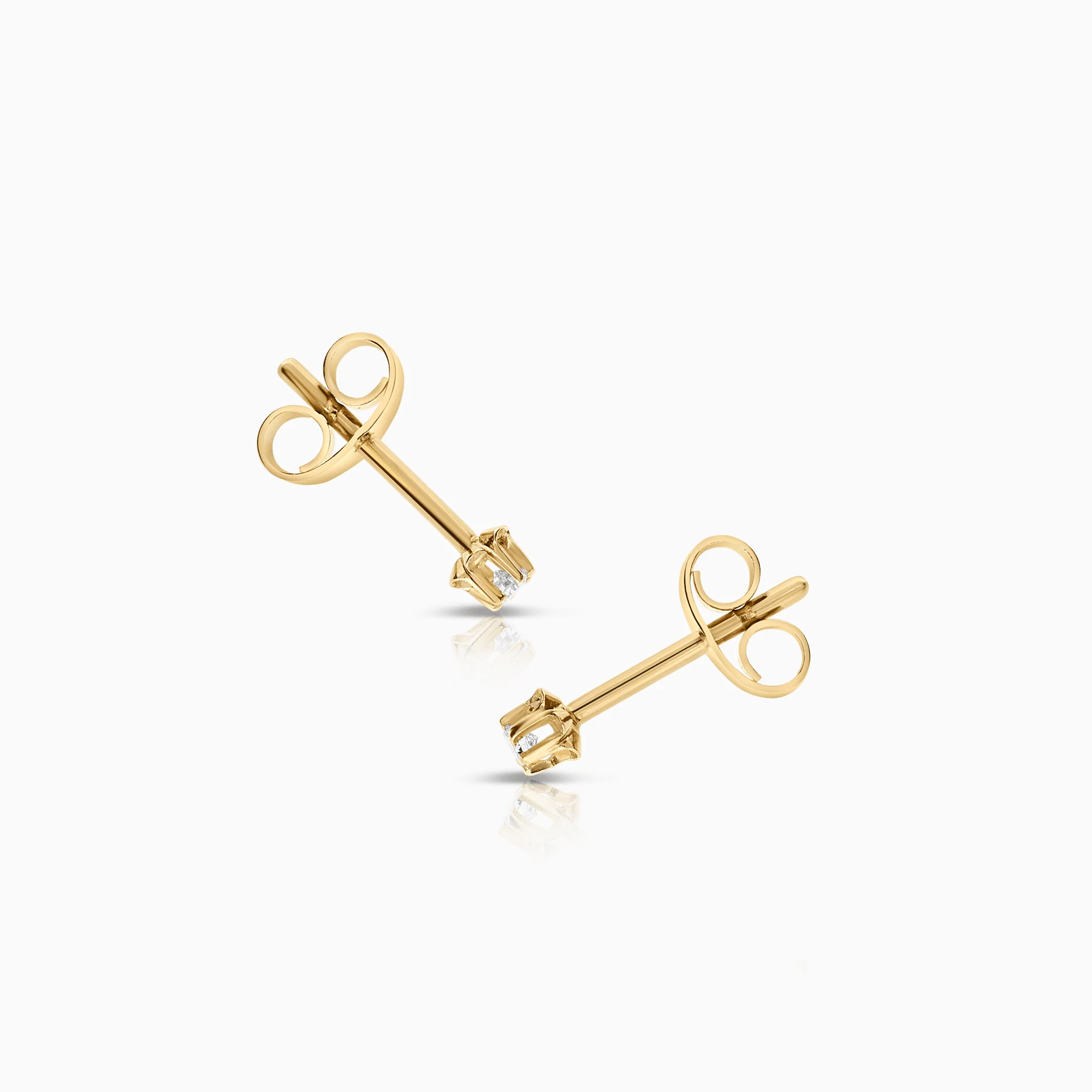 Solitaire earrings 0.05ct 18K gold - Image 2