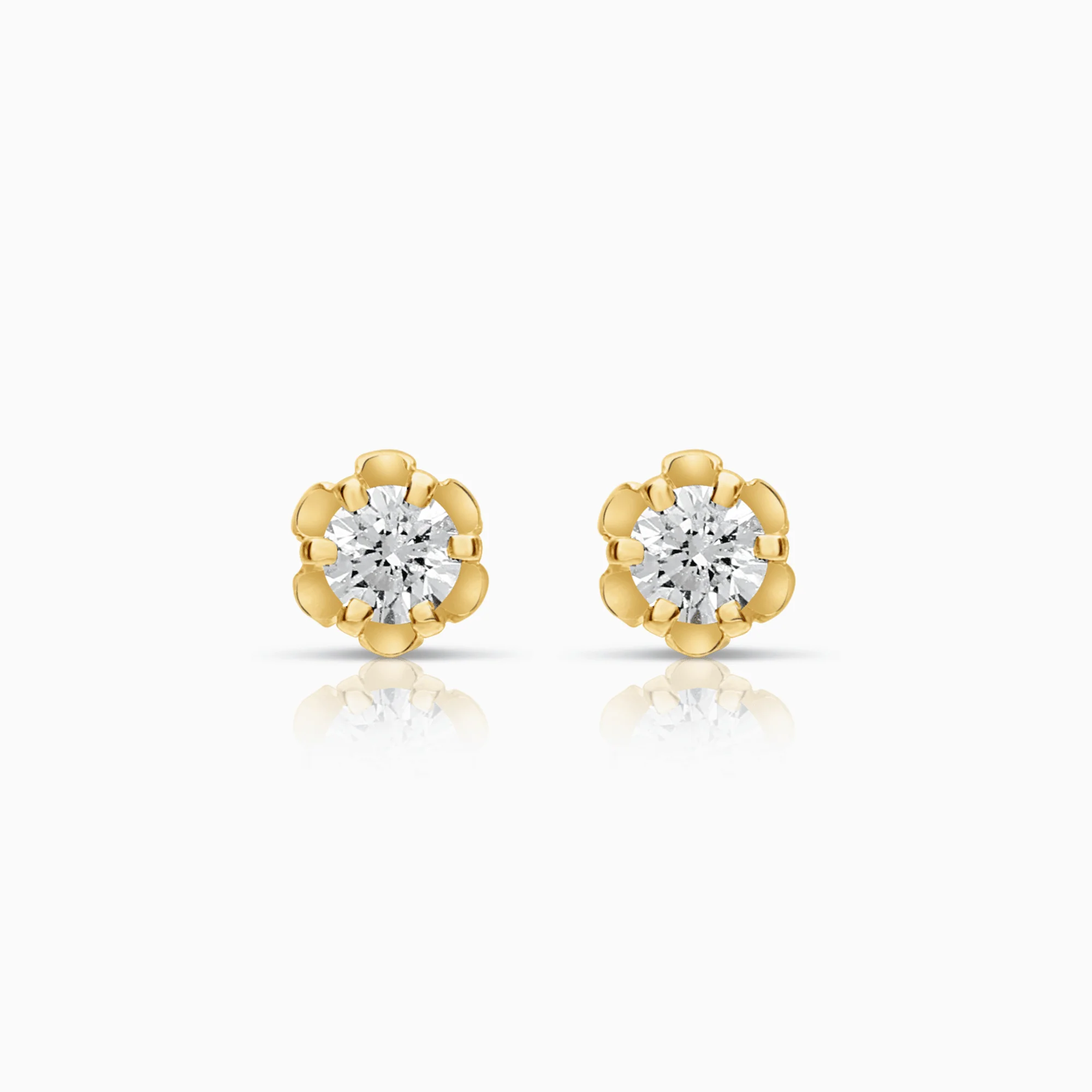 Solitaire earrings 0.10ct 18K gold