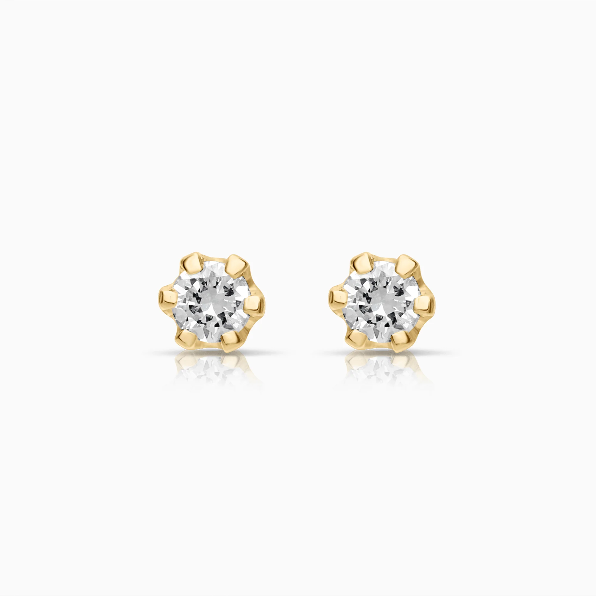 Solitaire earrings 0.10ct 18K gold