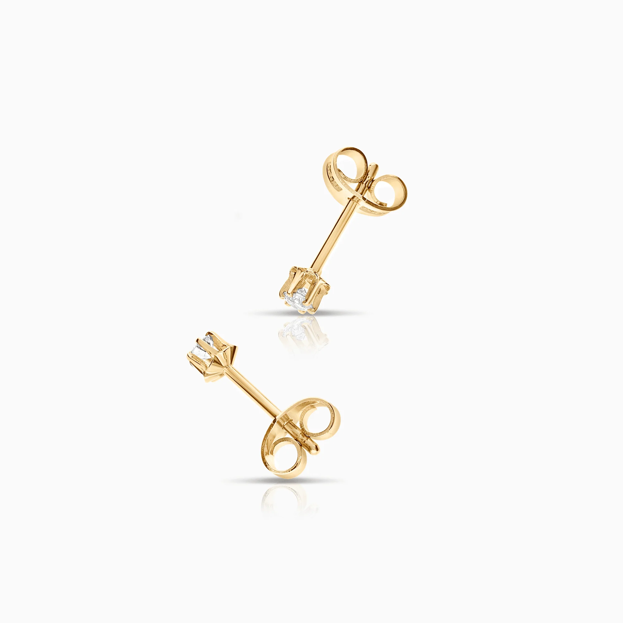 Solitaire earrings 0.10ct 18K gold - Image 2