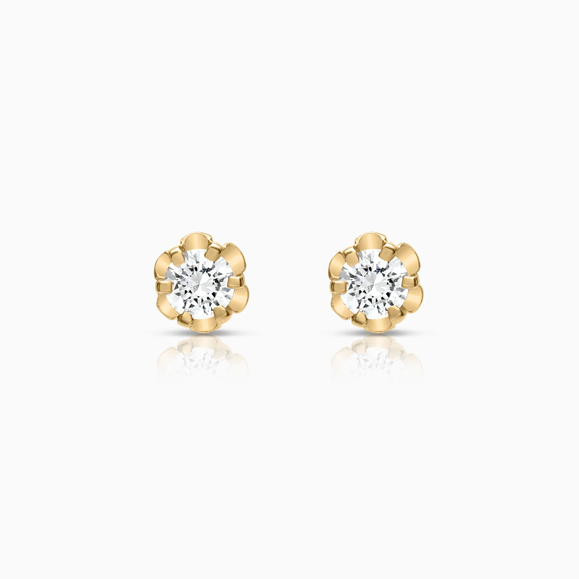 Solitaire earrings 0.12ct 18K gold