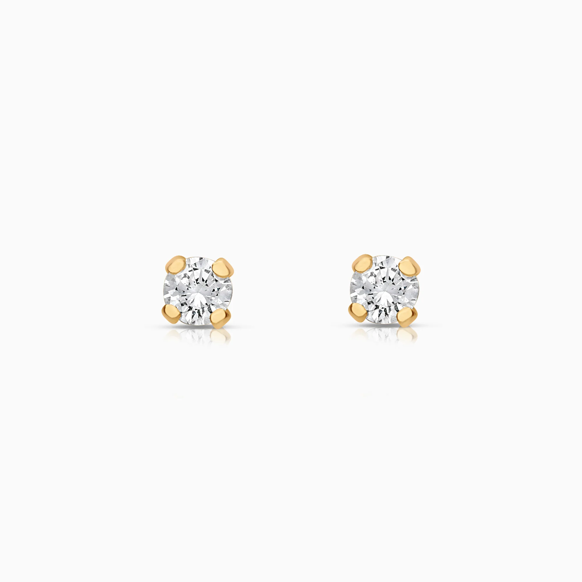 Solitaire earrings 0.12ct 18K gold
