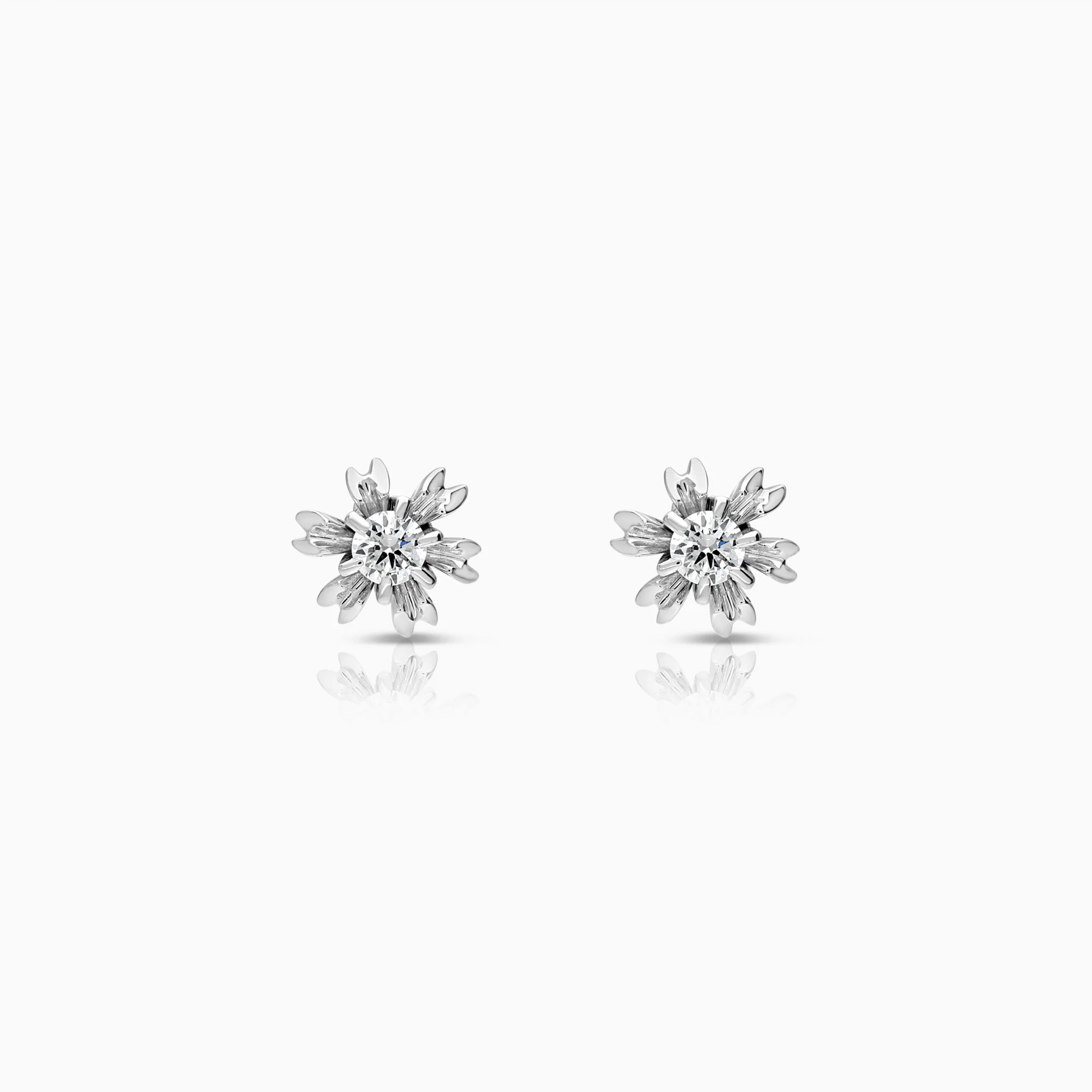 Solitaire earrings 0.20ct 18K white gold