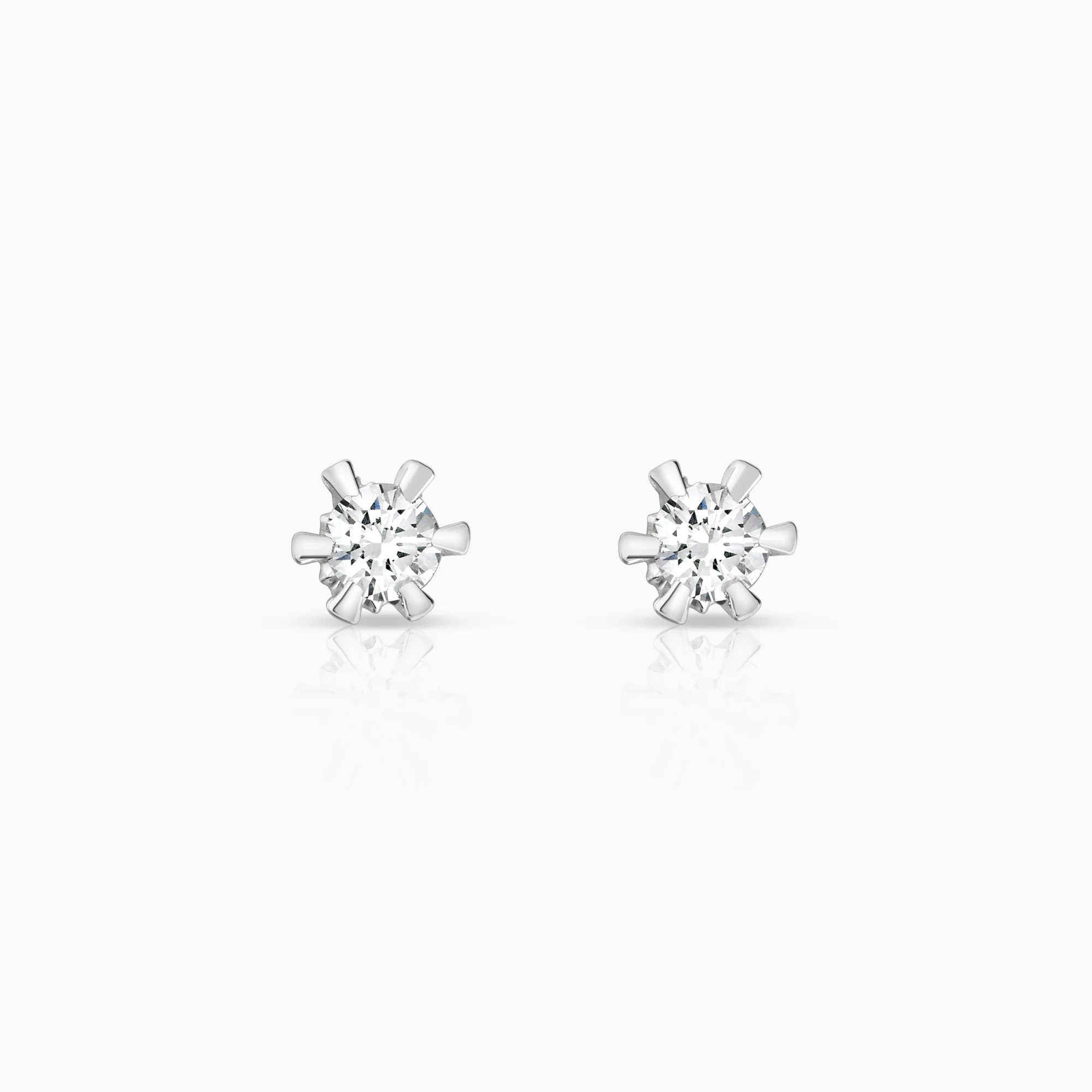 Solitaire earrings 0.20ct 18K white gold