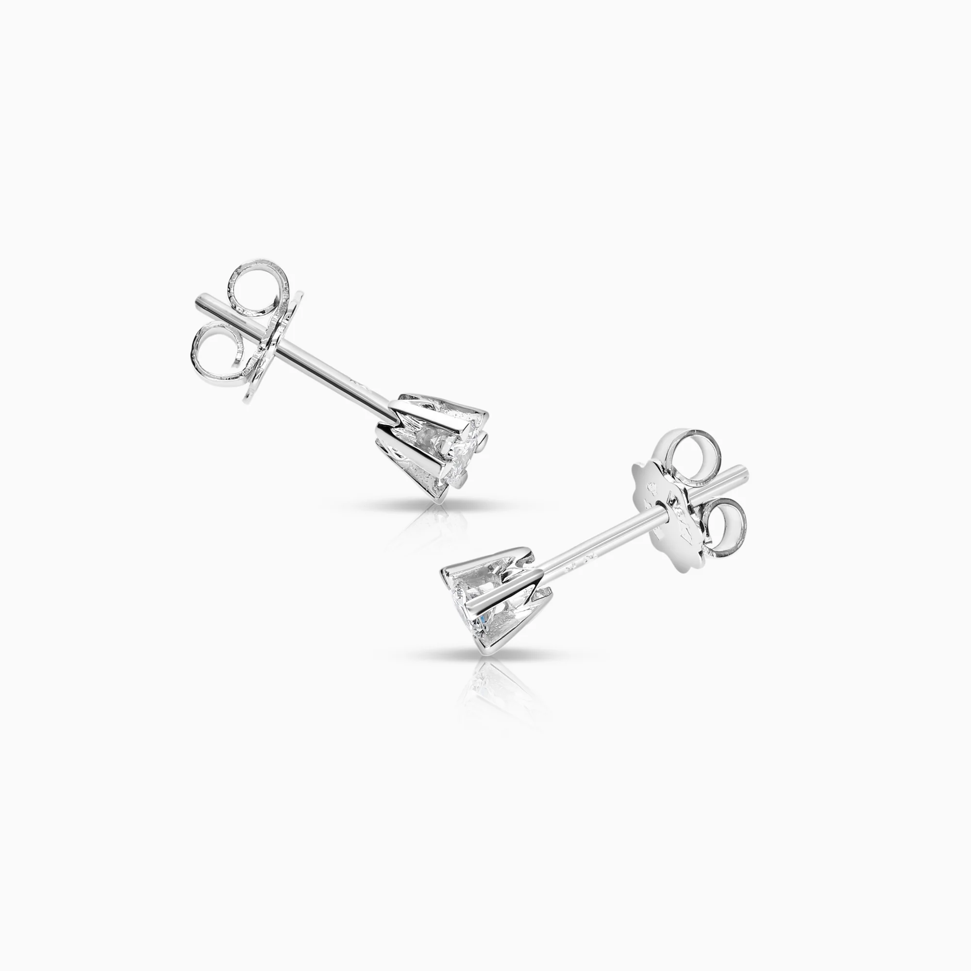 Solitaire earrings 0.20ct 18K white gold - Image 2