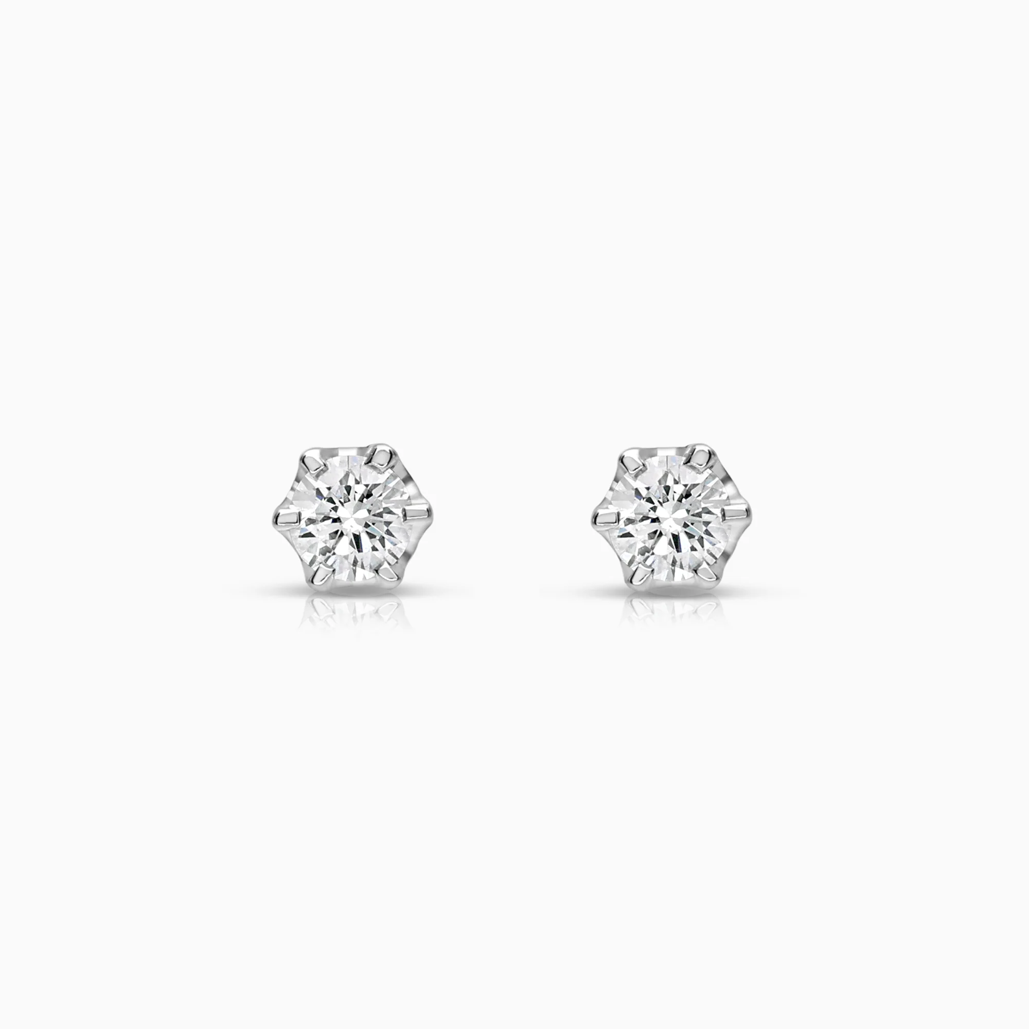 Solitaire earrings 0.20ct 18K white gold