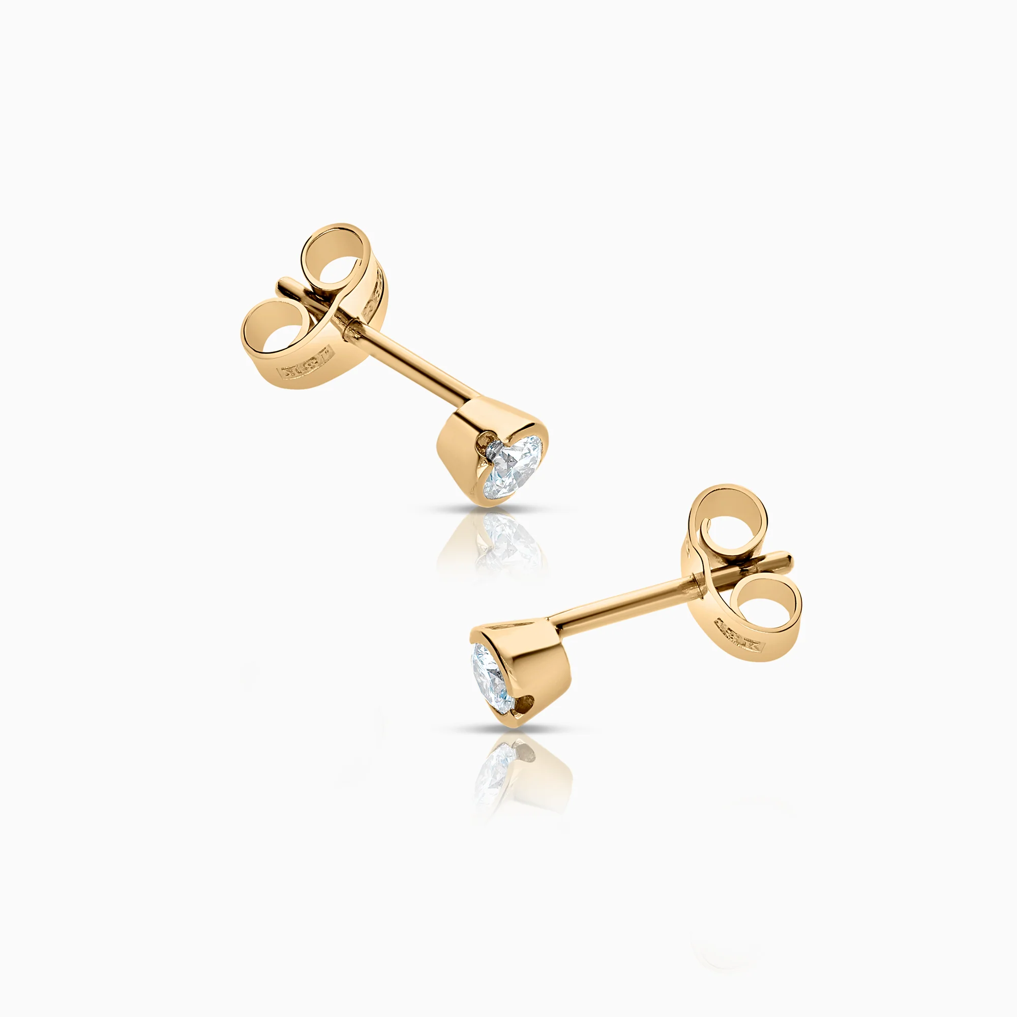 Solitaire earrings 0.24ct 18K gold - Image 2