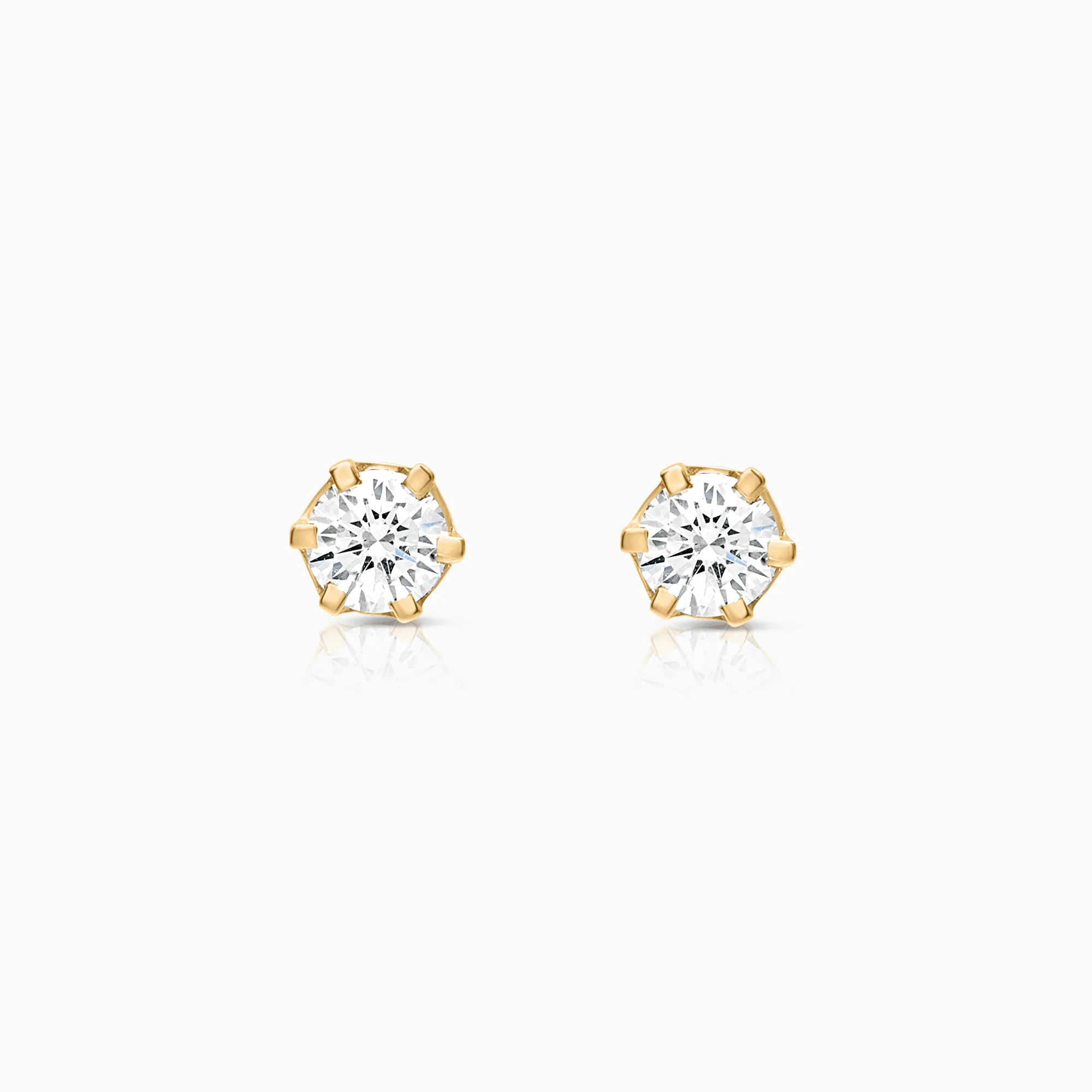 Solitaire earrings 0.35ct 18K gold