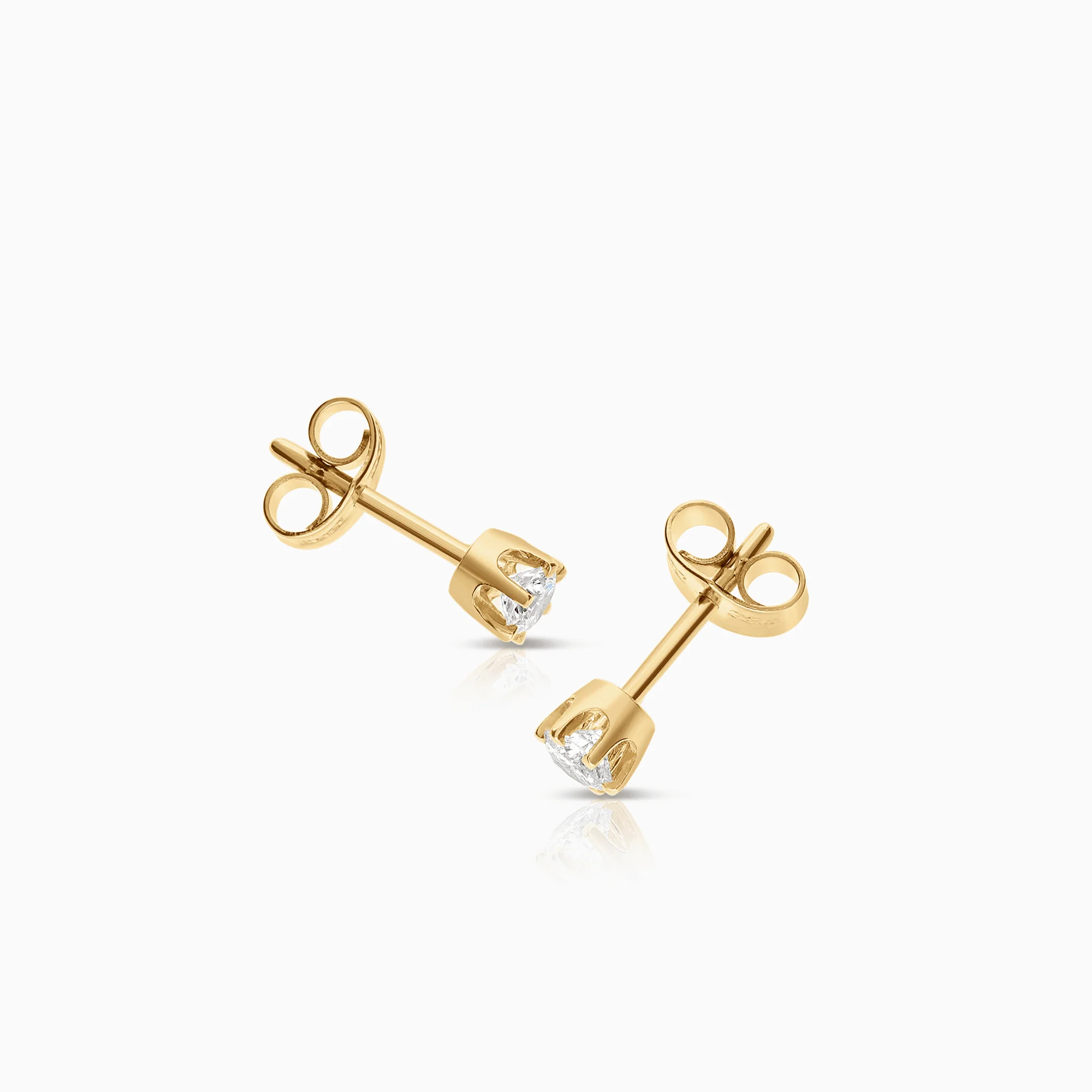 Solitaire earrings 0.35ct 18K gold - Image 2