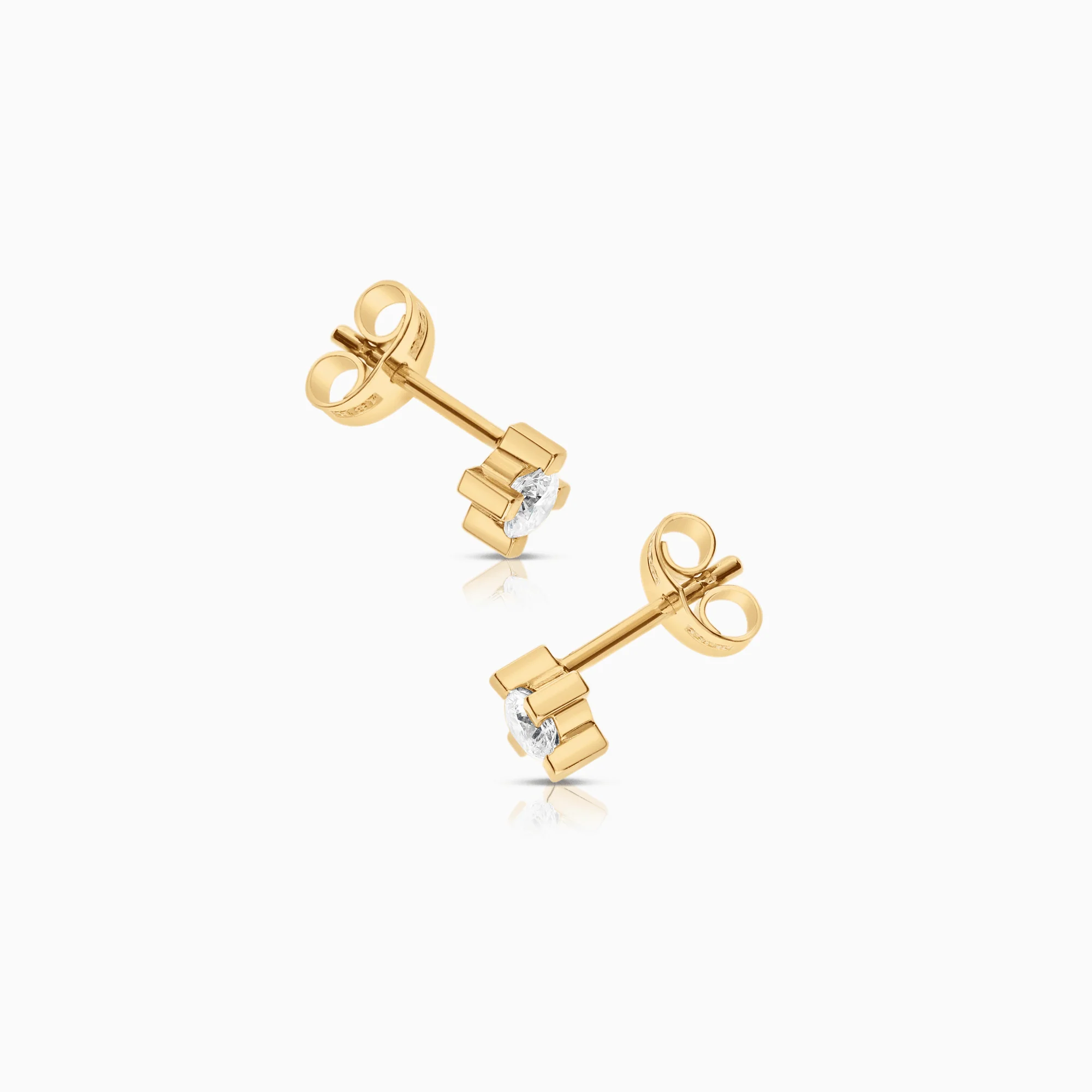 Solitaire earrings 0.36ct 18K gold - Image 2