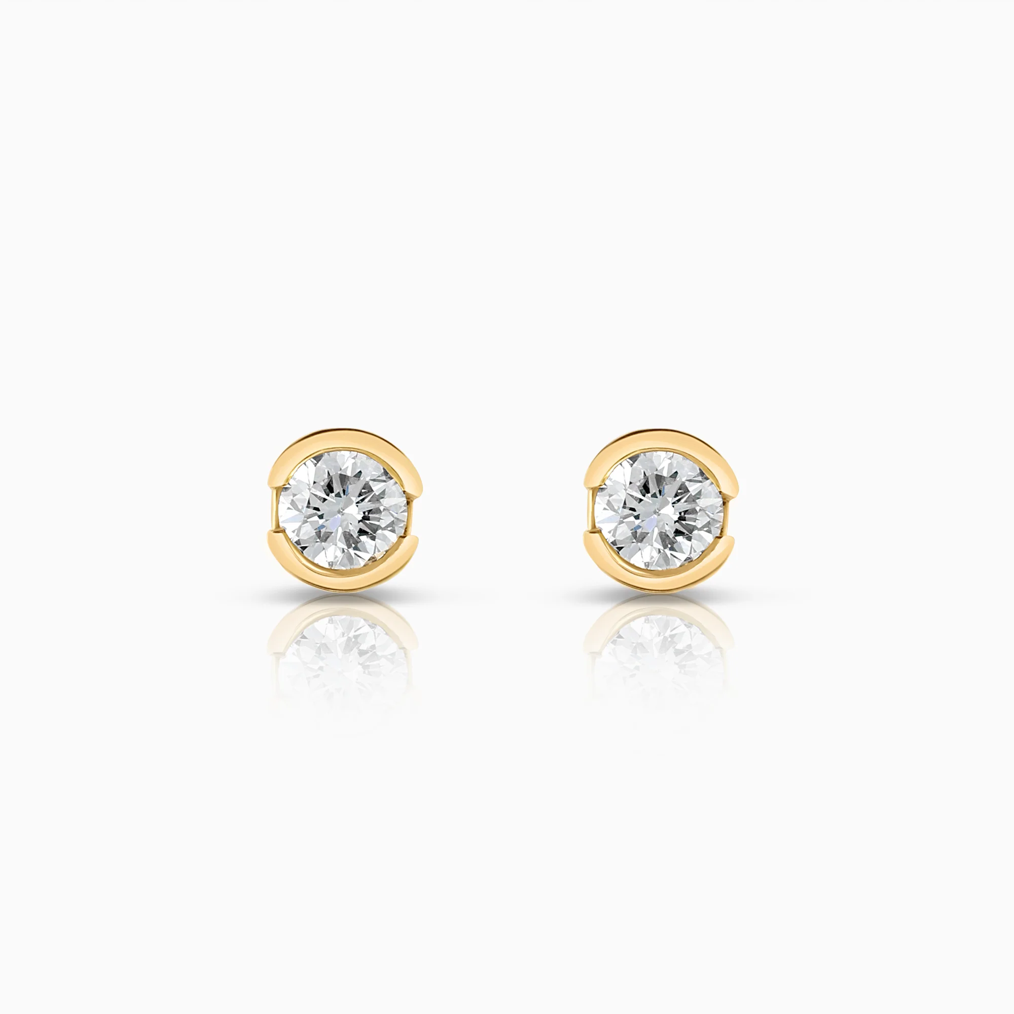 Solitaire earrings 0.38ct 18K gold