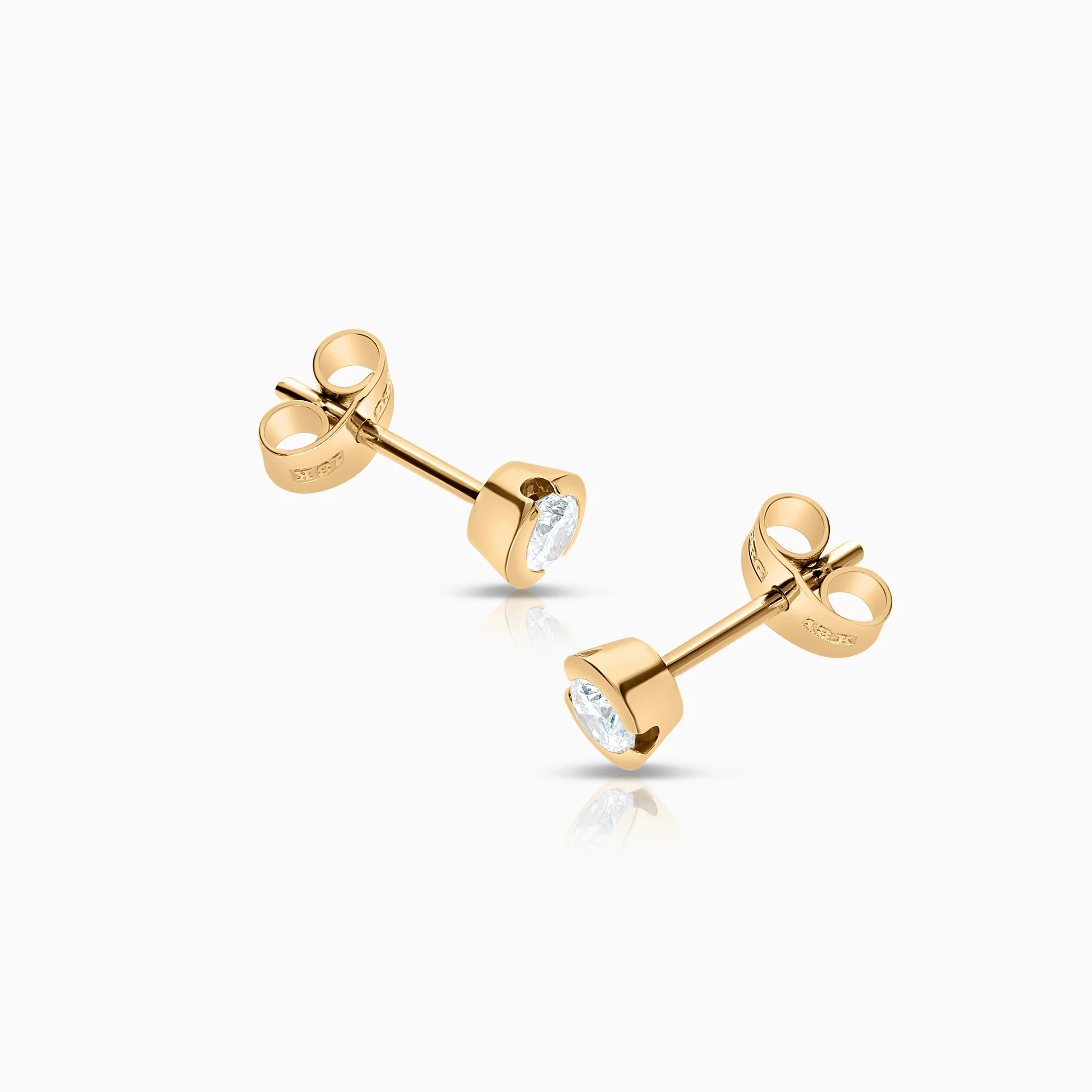 Solitaire earrings 0.38ct 18K gold - Image 2