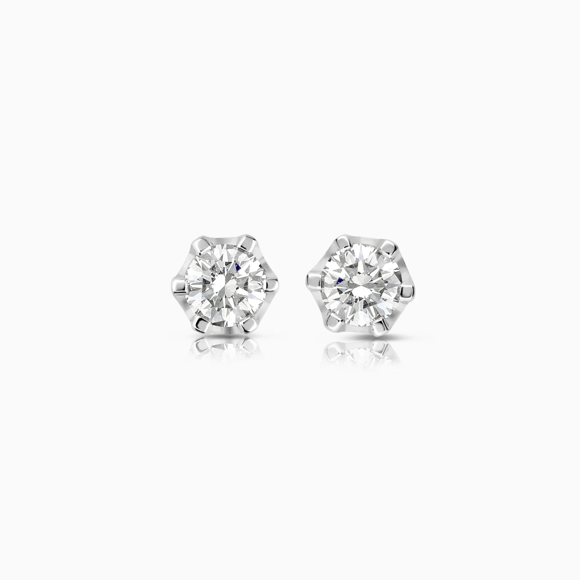 Solitaire earrings 0.40ct 18K white gold