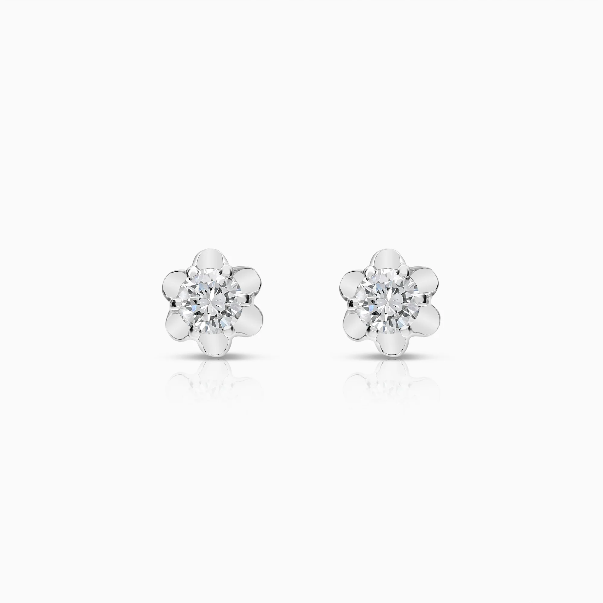 Solitaire earrings 0.40ct 18K white gold