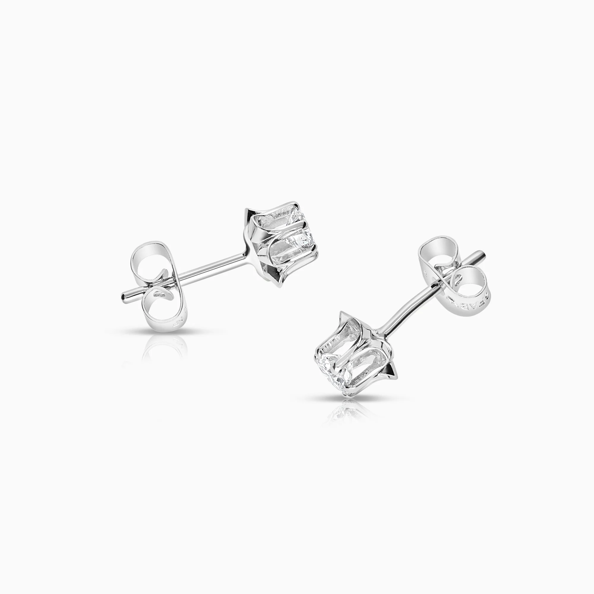 Solitaire earrings 0.40ct 18K white gold - Image 2