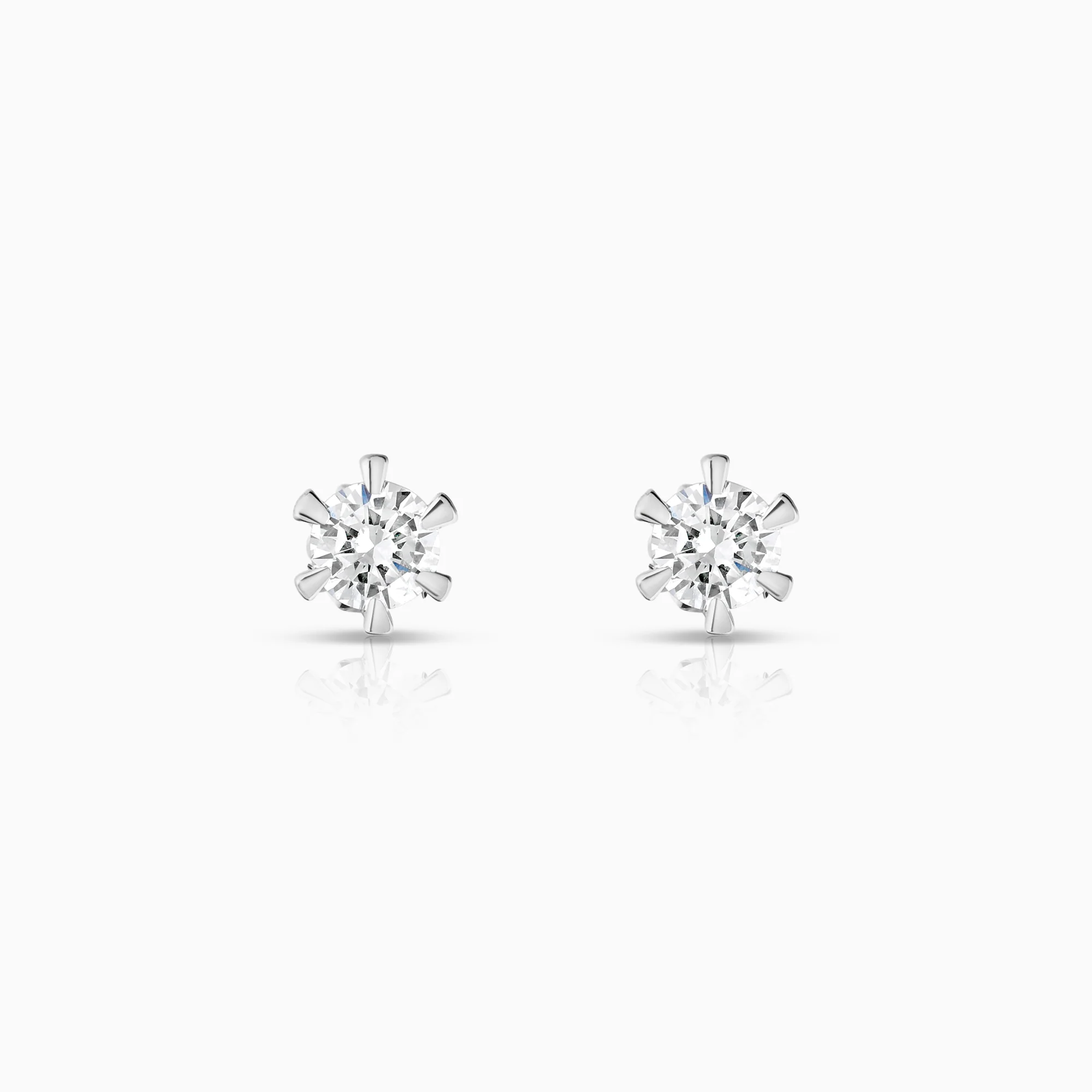 Solitaire earrings 0.40ct 18K white gold