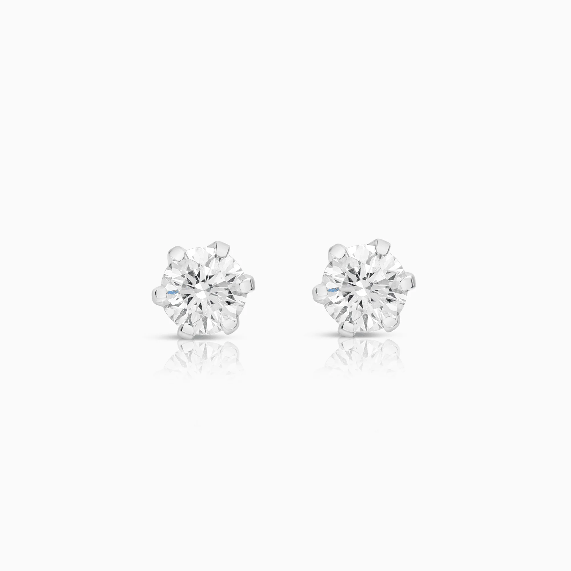 Solitaire Earrings 0.46ct 18K White Gold