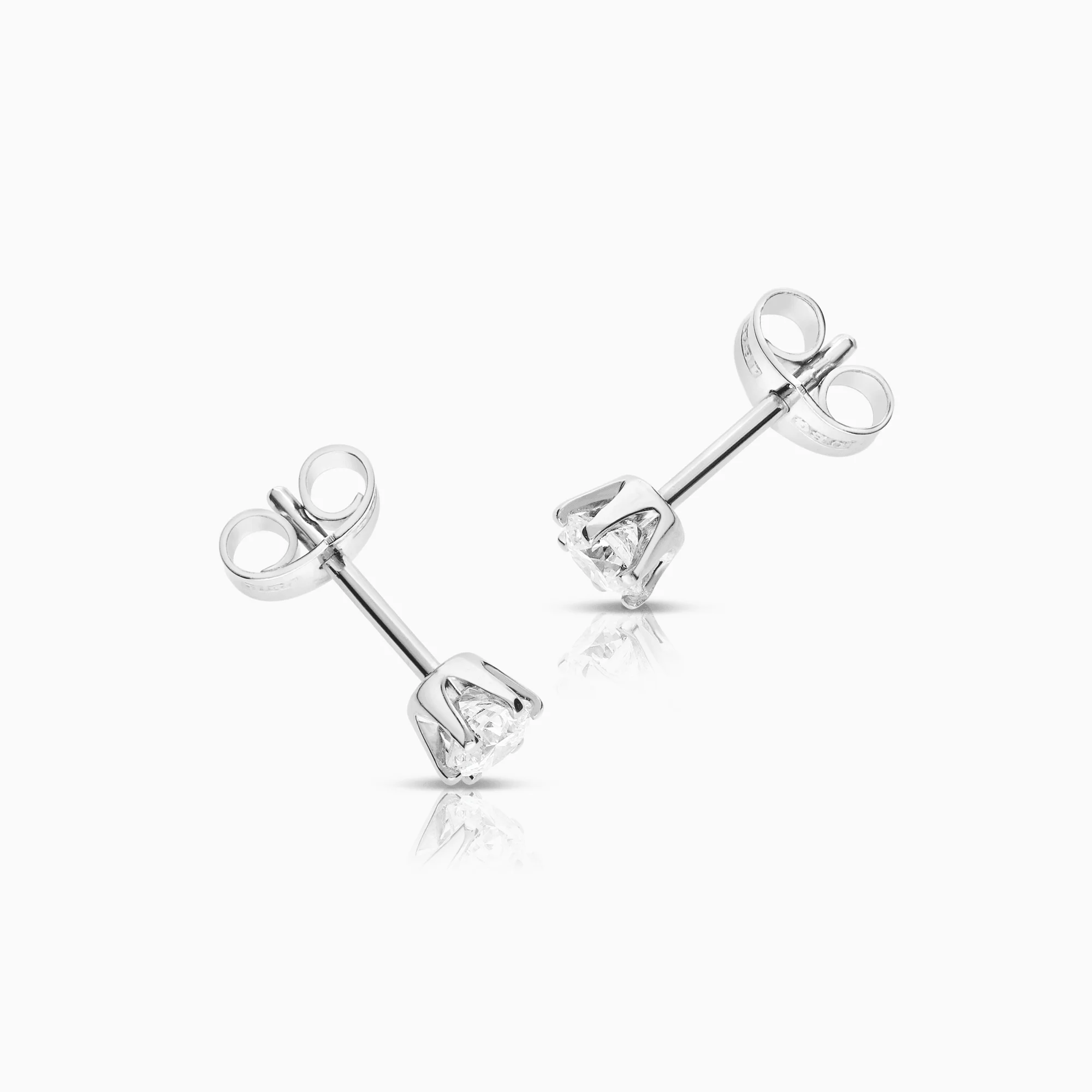 Solitaire Earrings 0.46ct 18K White Gold - Image 2