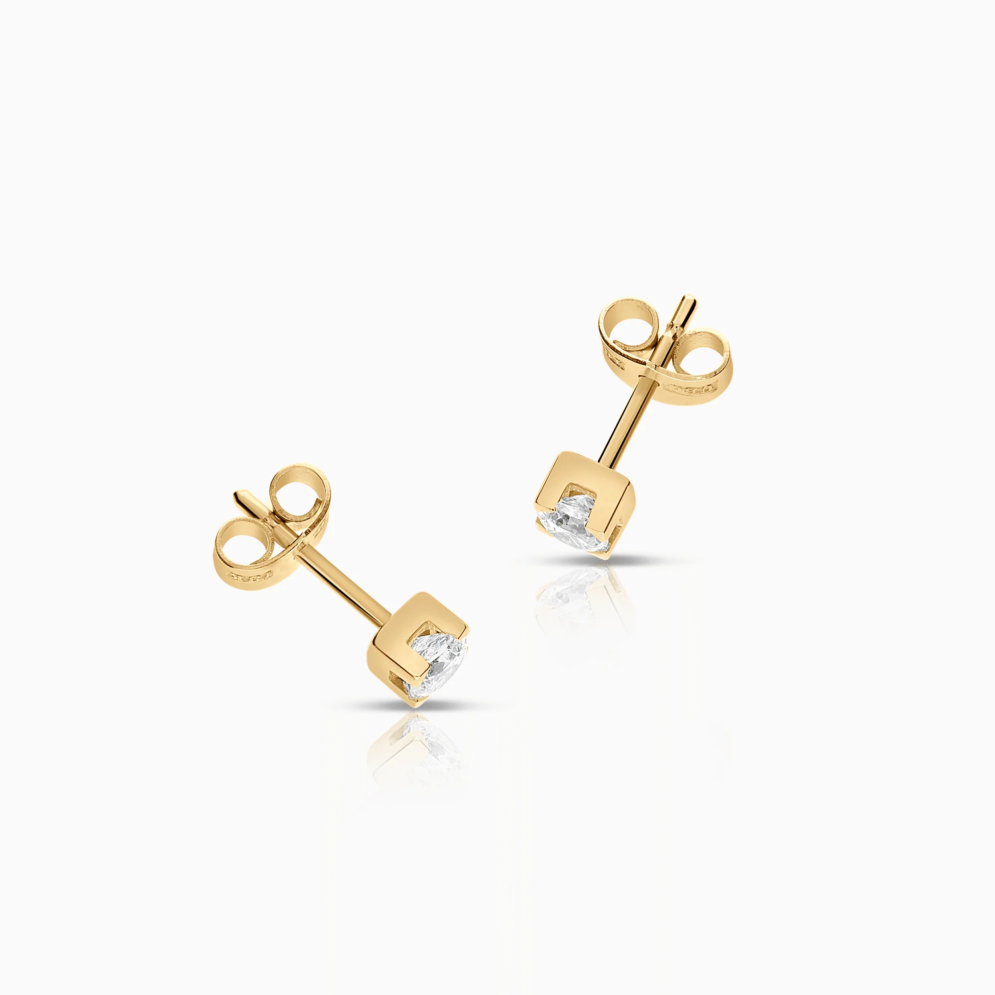 Solitaire Earrings 0.50ct 18K Gold - Image 2
