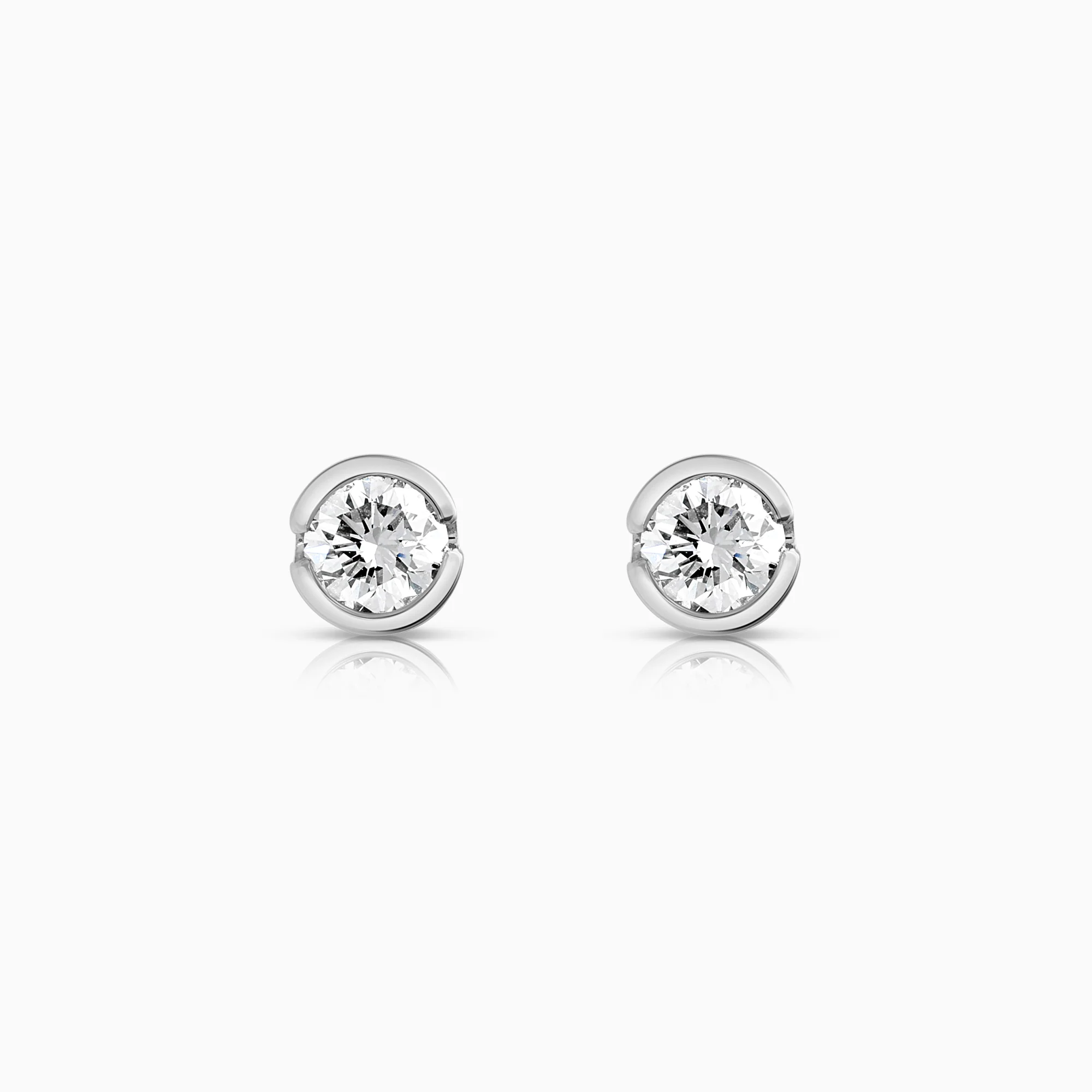 Solitaire earrings 0.50ct 18K white gold
