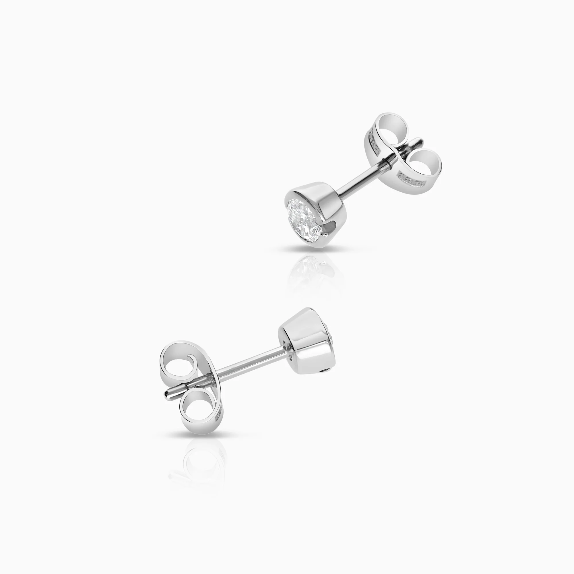 Solitaire earrings 0.50ct 18K white gold - Image 2