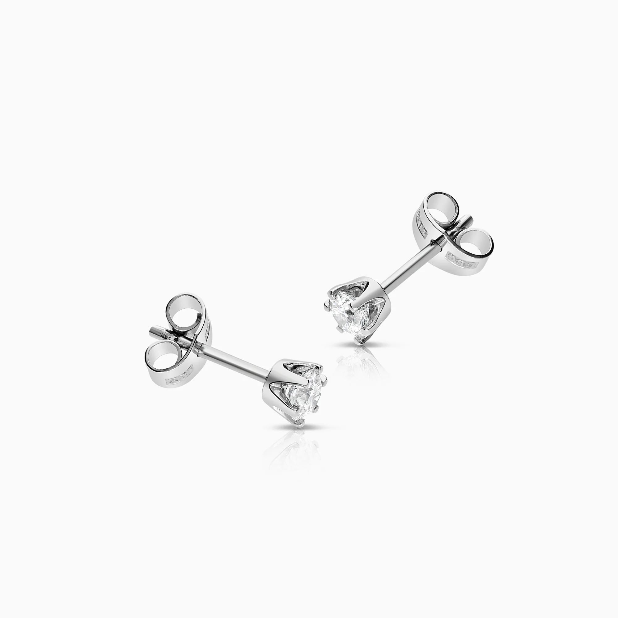 Solitaire earrings 0.52ct 18K white gold - Image 2