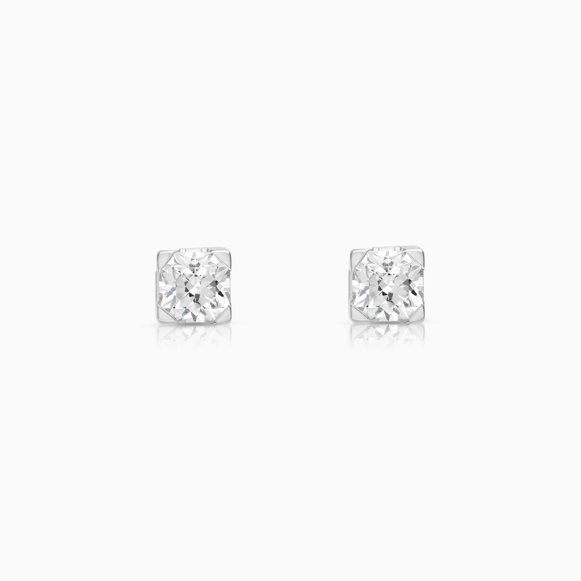 Solitaire earrings 0.54ct 18K white gold