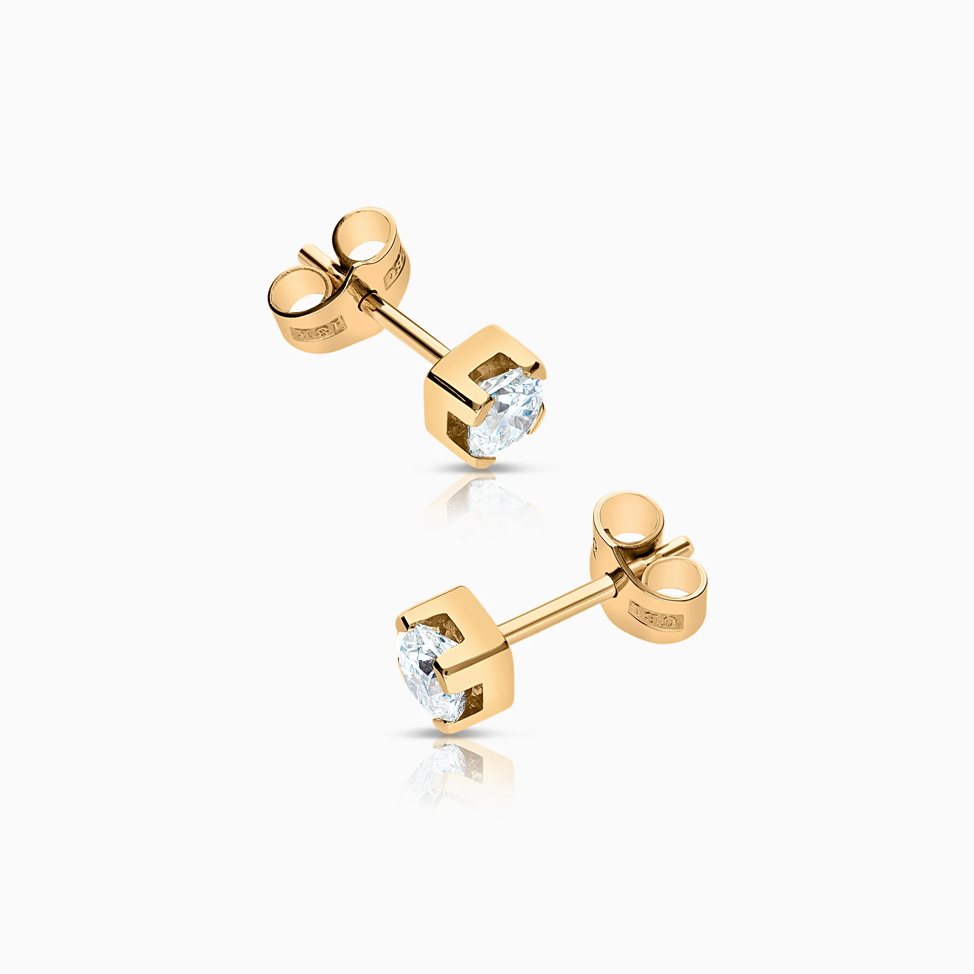 Solitaire earrings 0.71ct 18K gold - Image 3