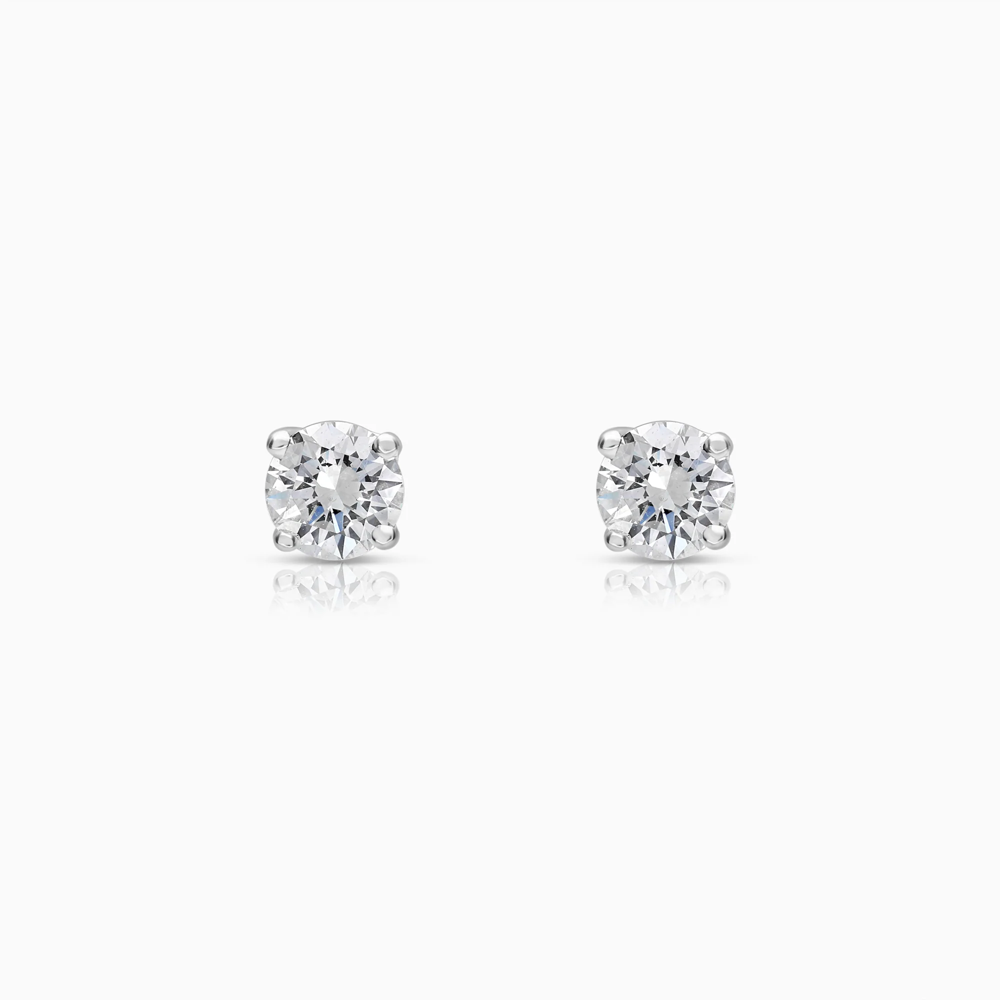 Solitaire earrings 1.20ct 18K white gold