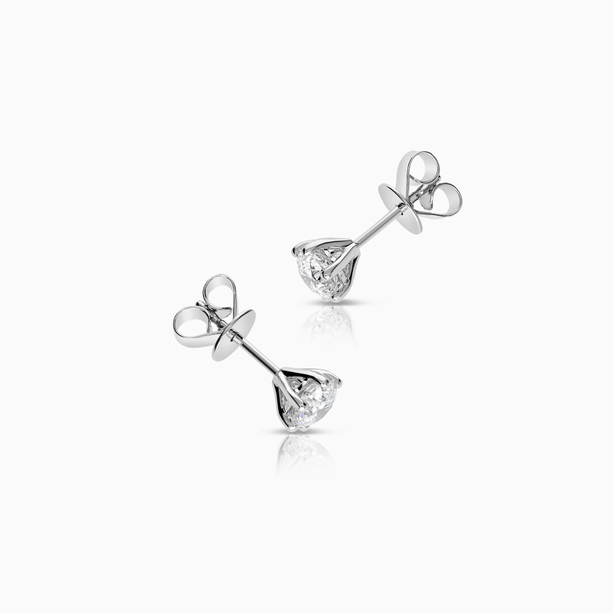 Solitaire earrings 1.20ct 18K white gold - Image 2