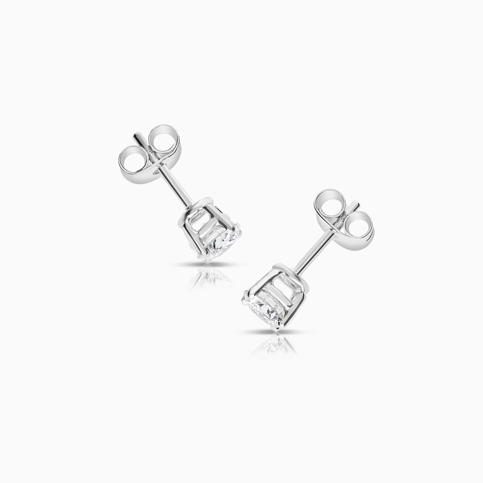 Solitaire earrings 1.20ct 18K white gold - Image 2