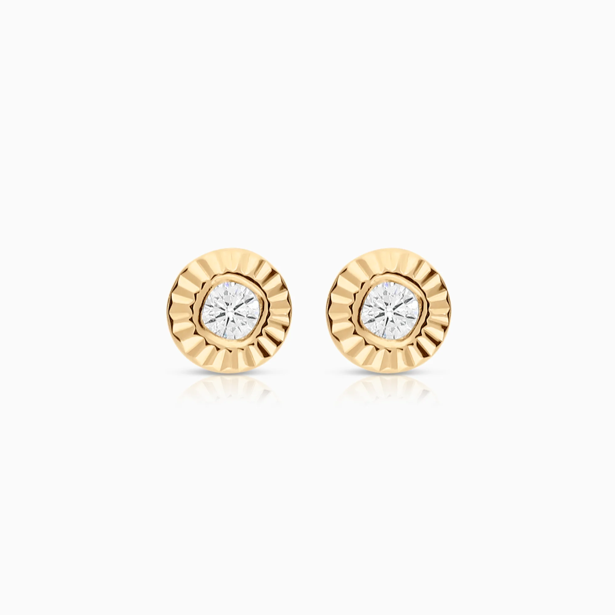 Solitaire earrings cubic zirconia 0.26g 18K gold