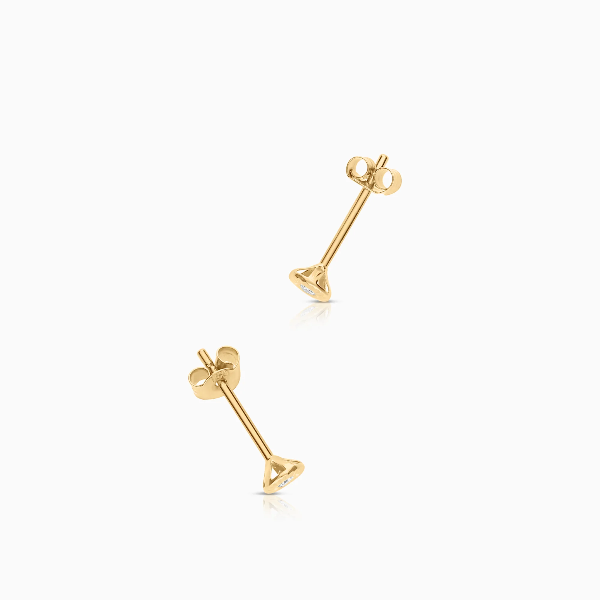 Solitaire earrings cubic zirconia 0.26g 18K gold - Image 2