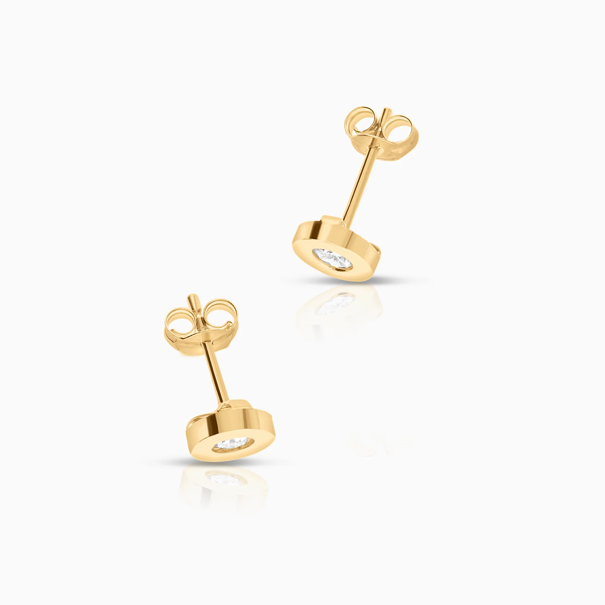 Solitaire earrings cubic zirconia 0.47g 18K gold - Image 2