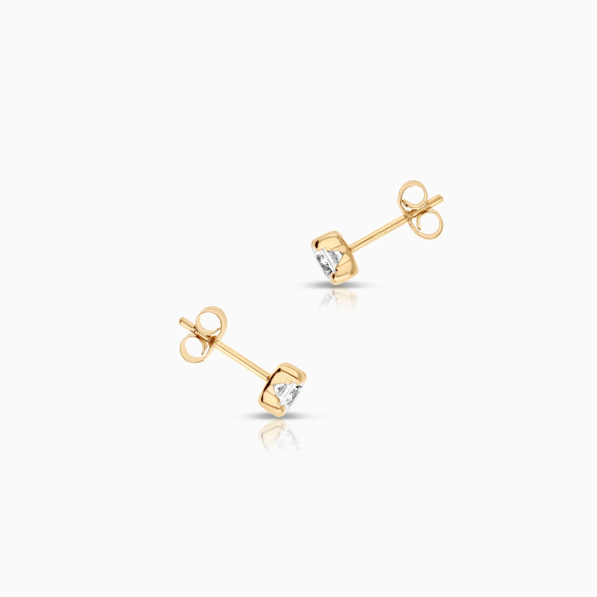 Solitaire earrings Cubic Zirconia 0.62g 18K gold - Image 2