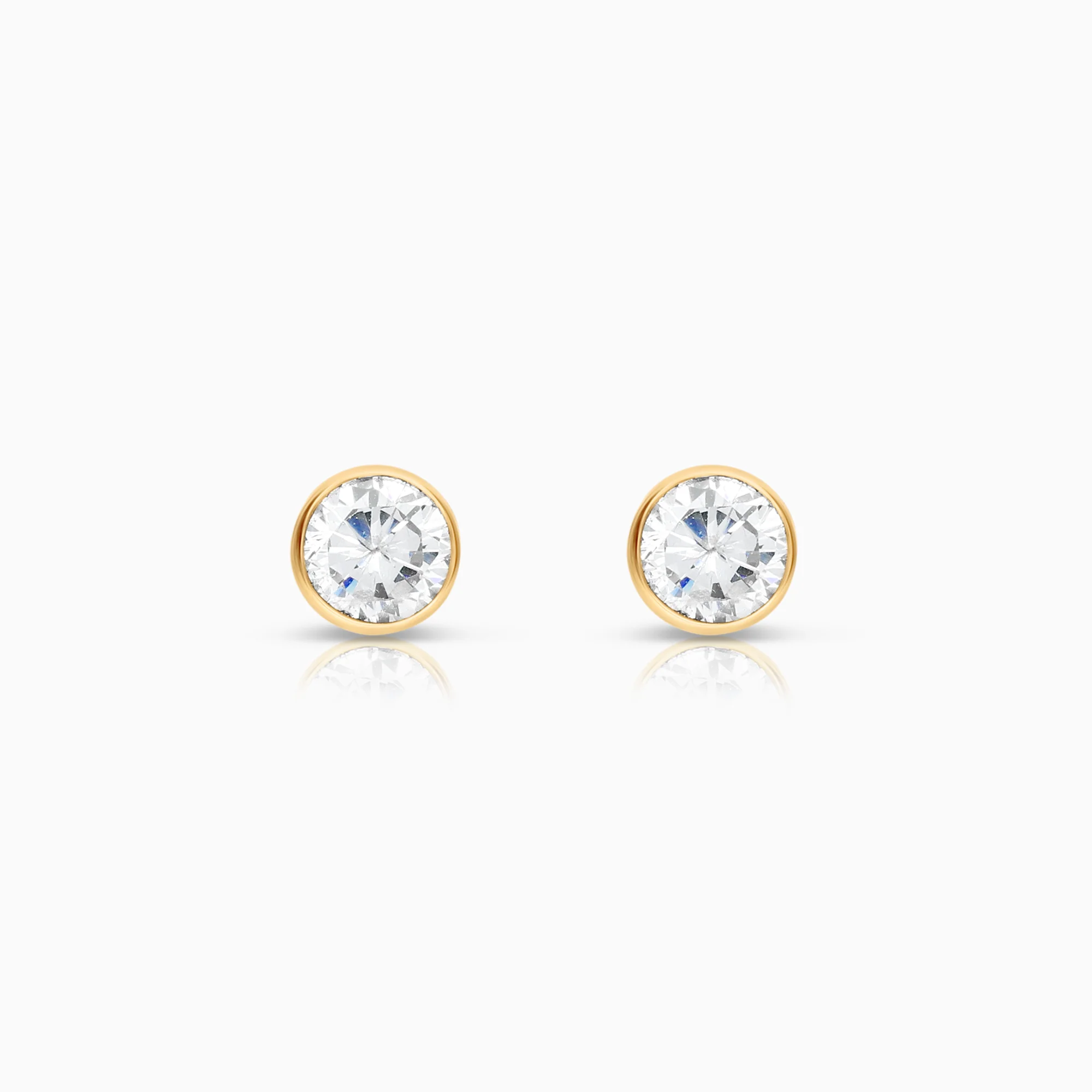 Solitaire earrings Cubic Zirconia 0.65g 18K gold
