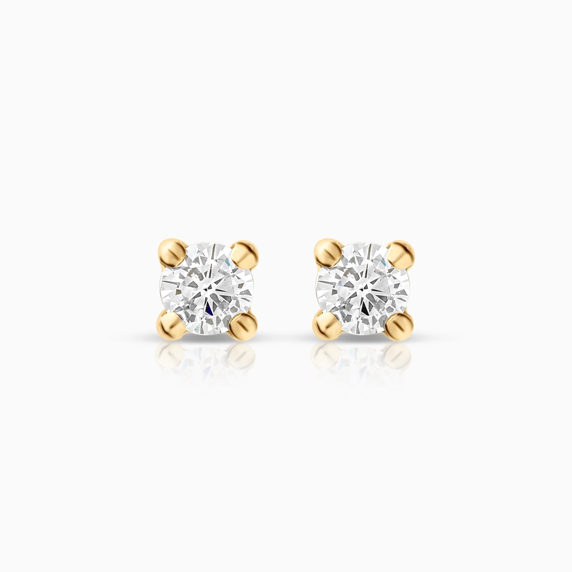 Solitaire earrings cubic zirconia 0.73g 18K gold
