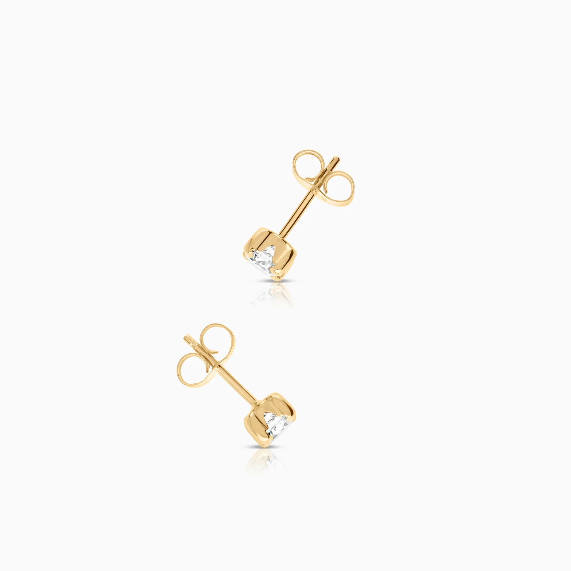 Solitaire earrings cubic zirconia 0.73g 18K gold - Image 2