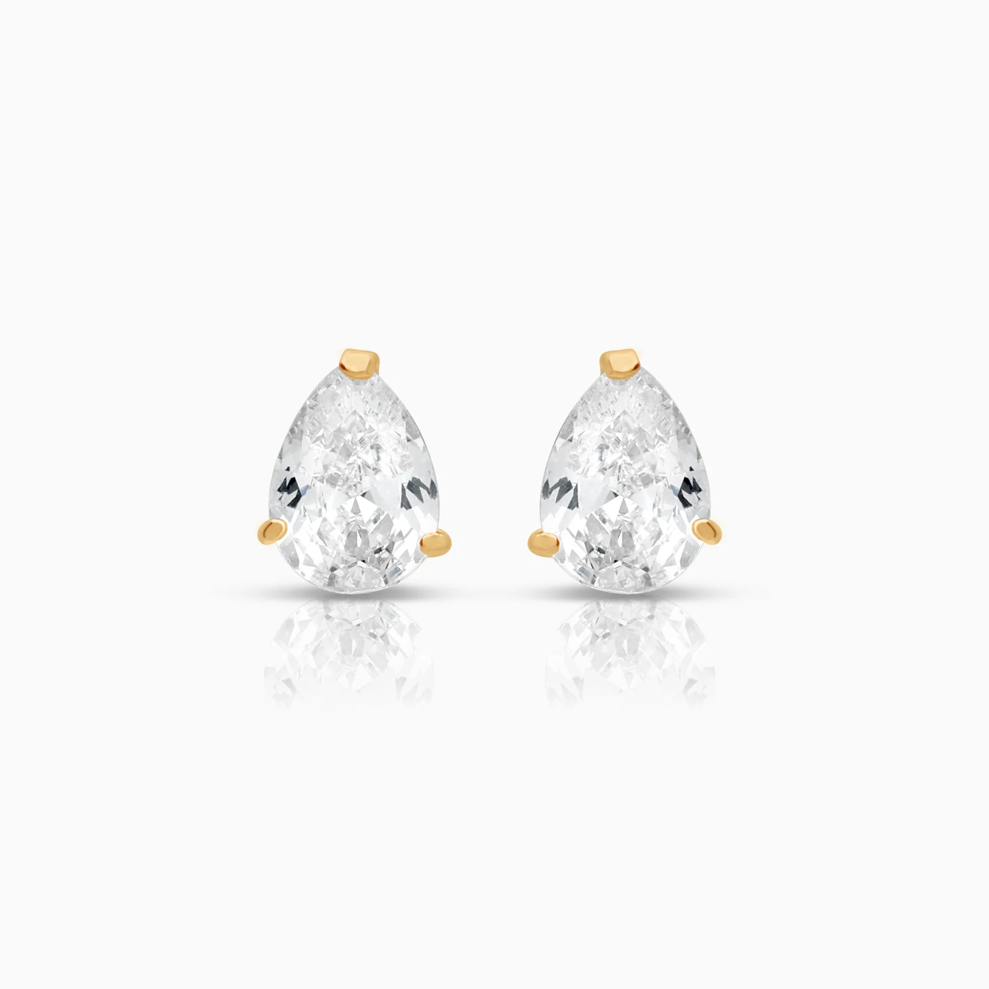 Solitaire earrings cubic zirconia 1.07g 18K gold