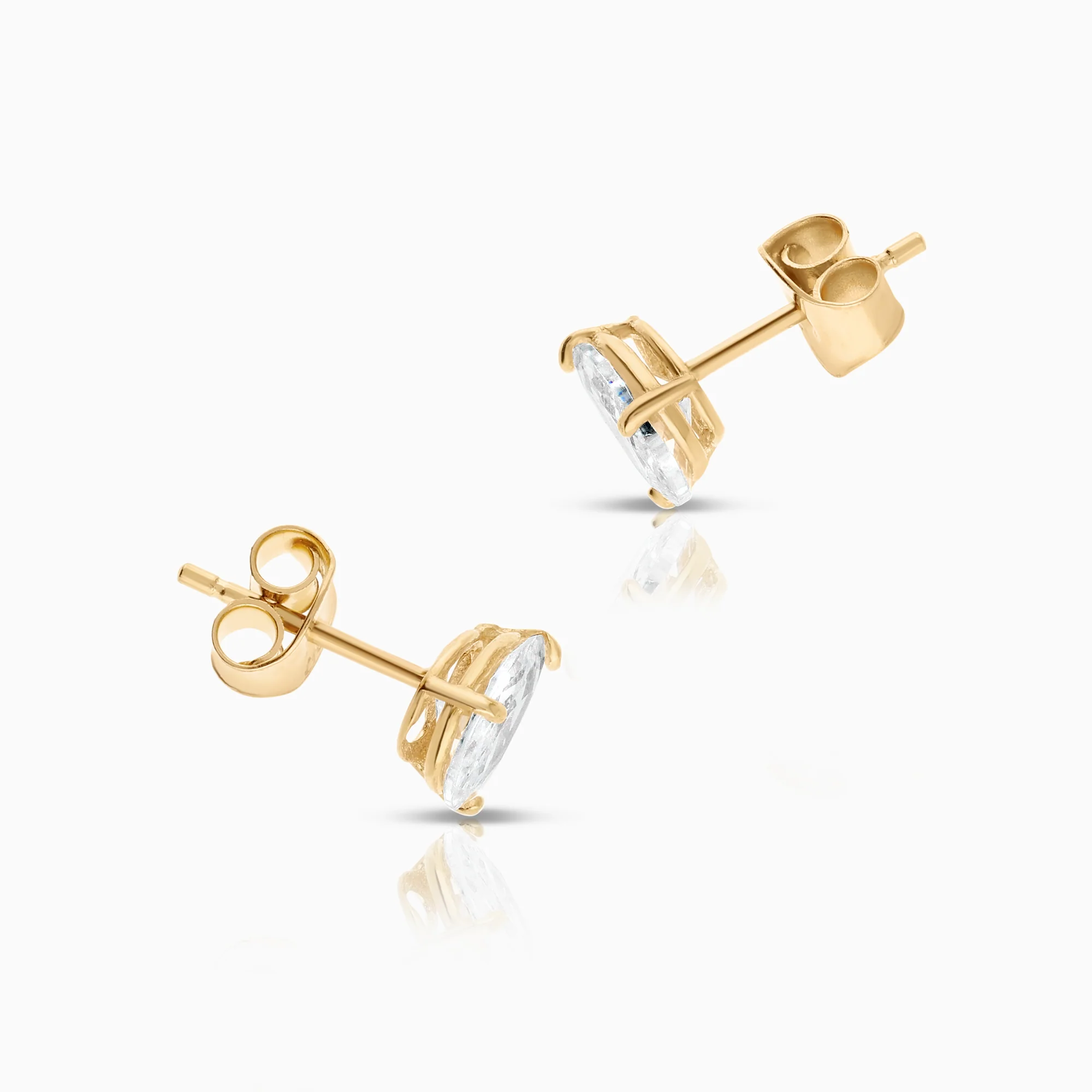 Solitaire earrings cubic zirconia 1.07g 18K gold - Image 2