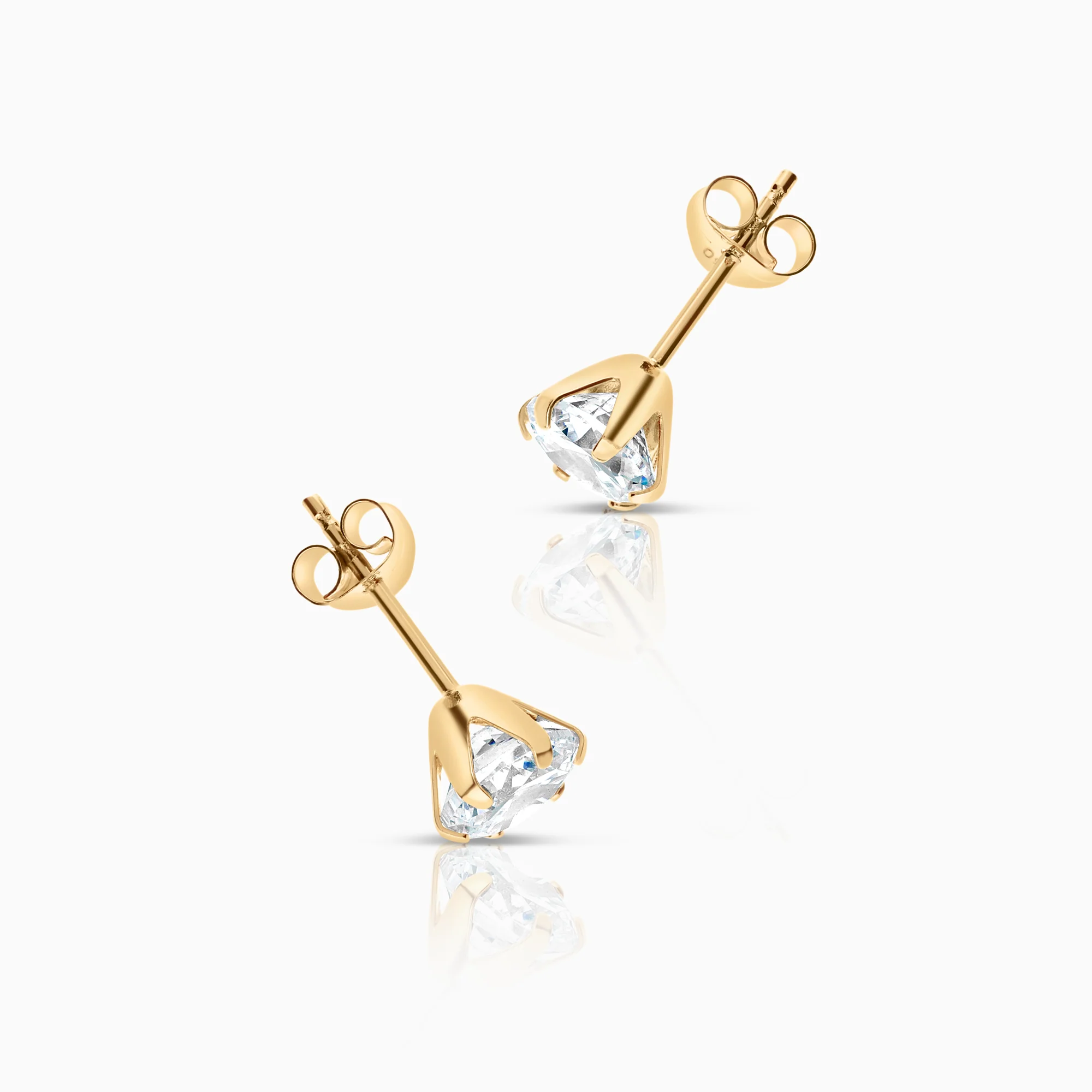 Solitaire earrings cubic zirconia 1.16g 18K gold - Image 2