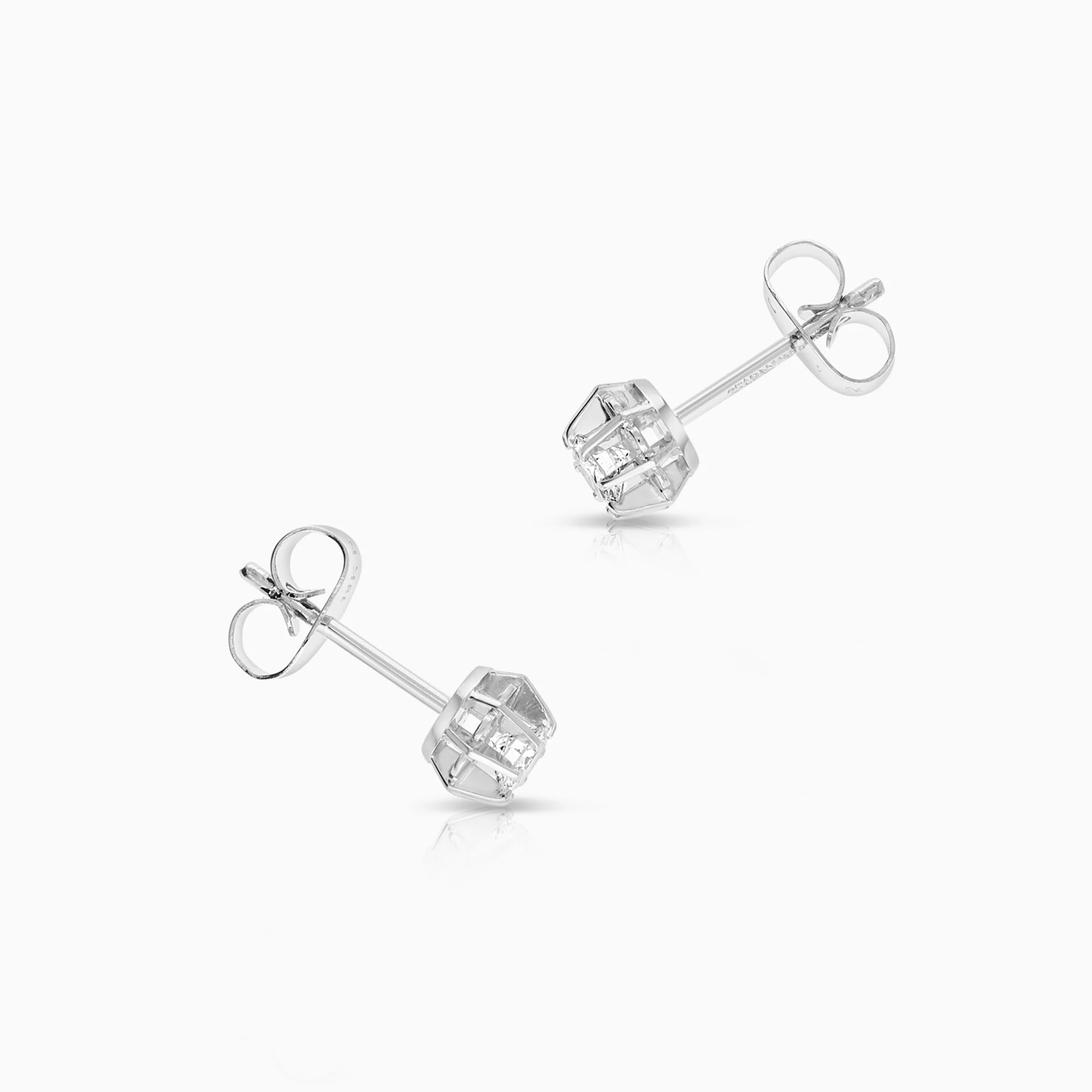 Solitaire earrings diamonds 0.30ct 18K white gold - Image 2