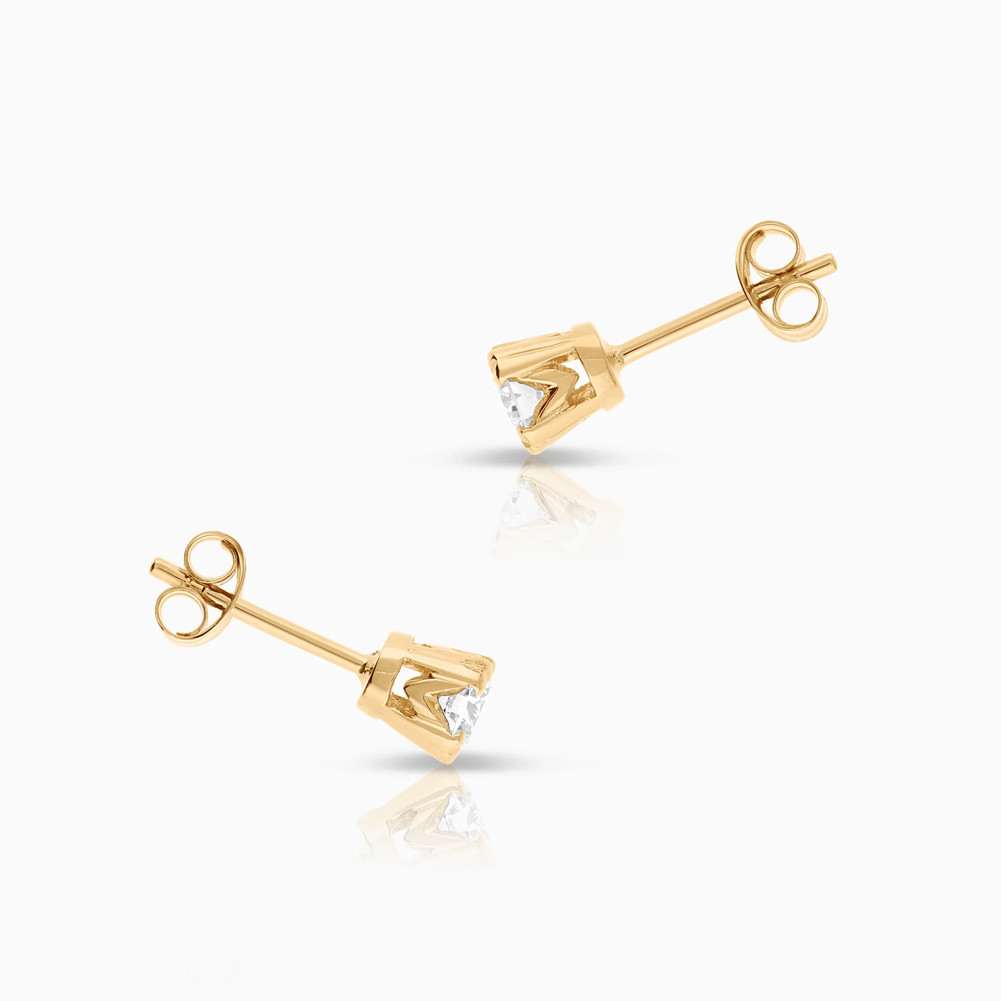 Solitaire earrings diamonds 0.50ct 18K gold - Image 2