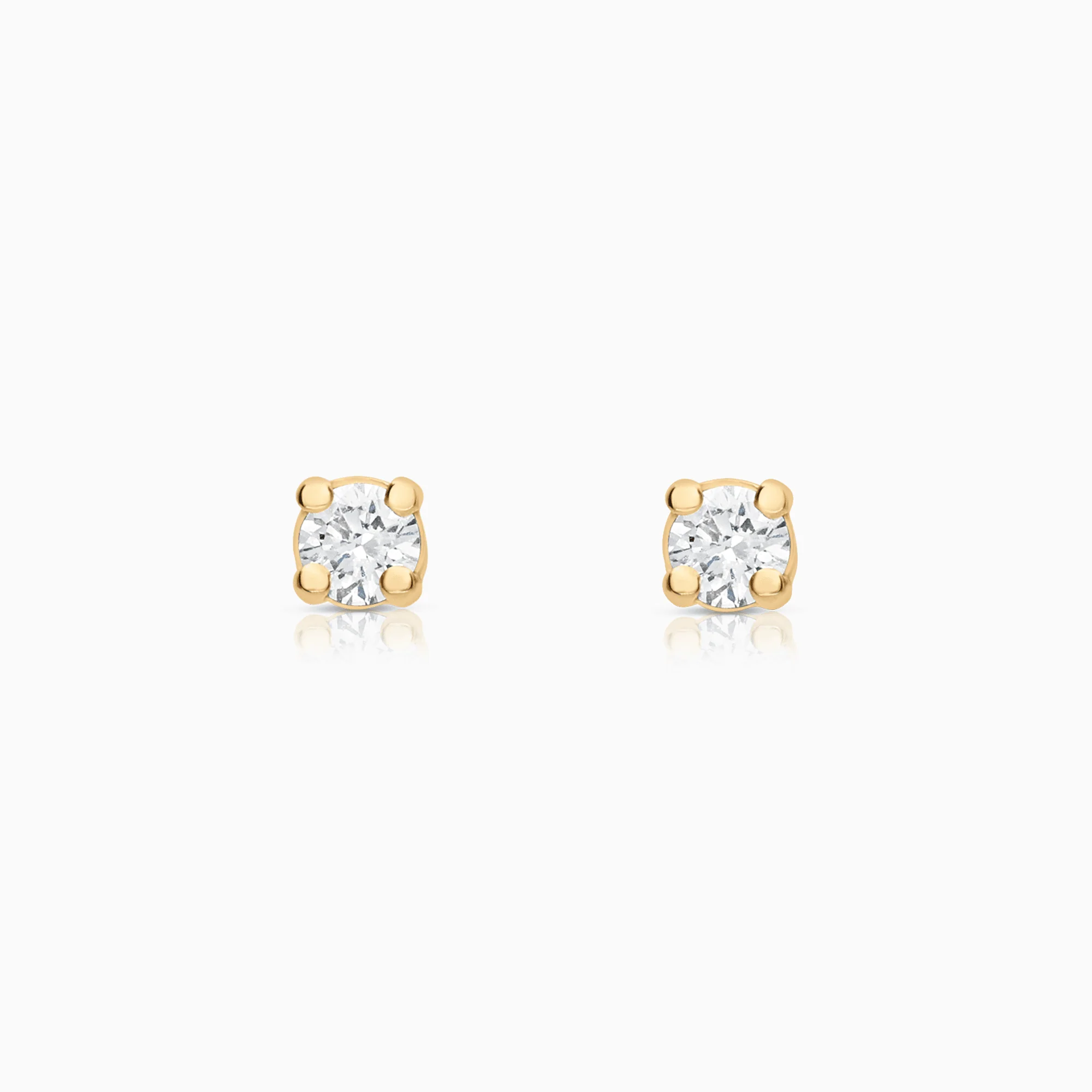 Solitaire earrings diamonds 0.08ct 18K gold