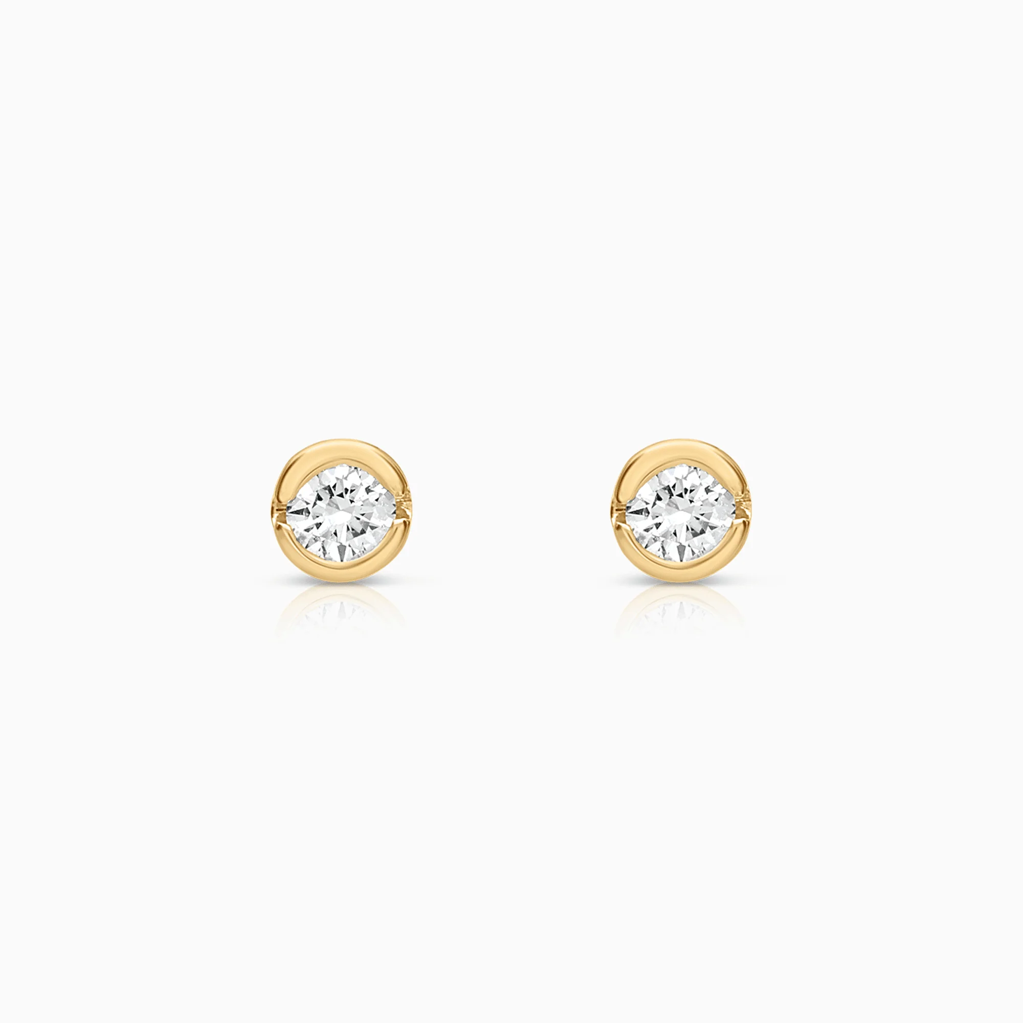 Solitaire earrings diamonds 0.10ct 18K gold
