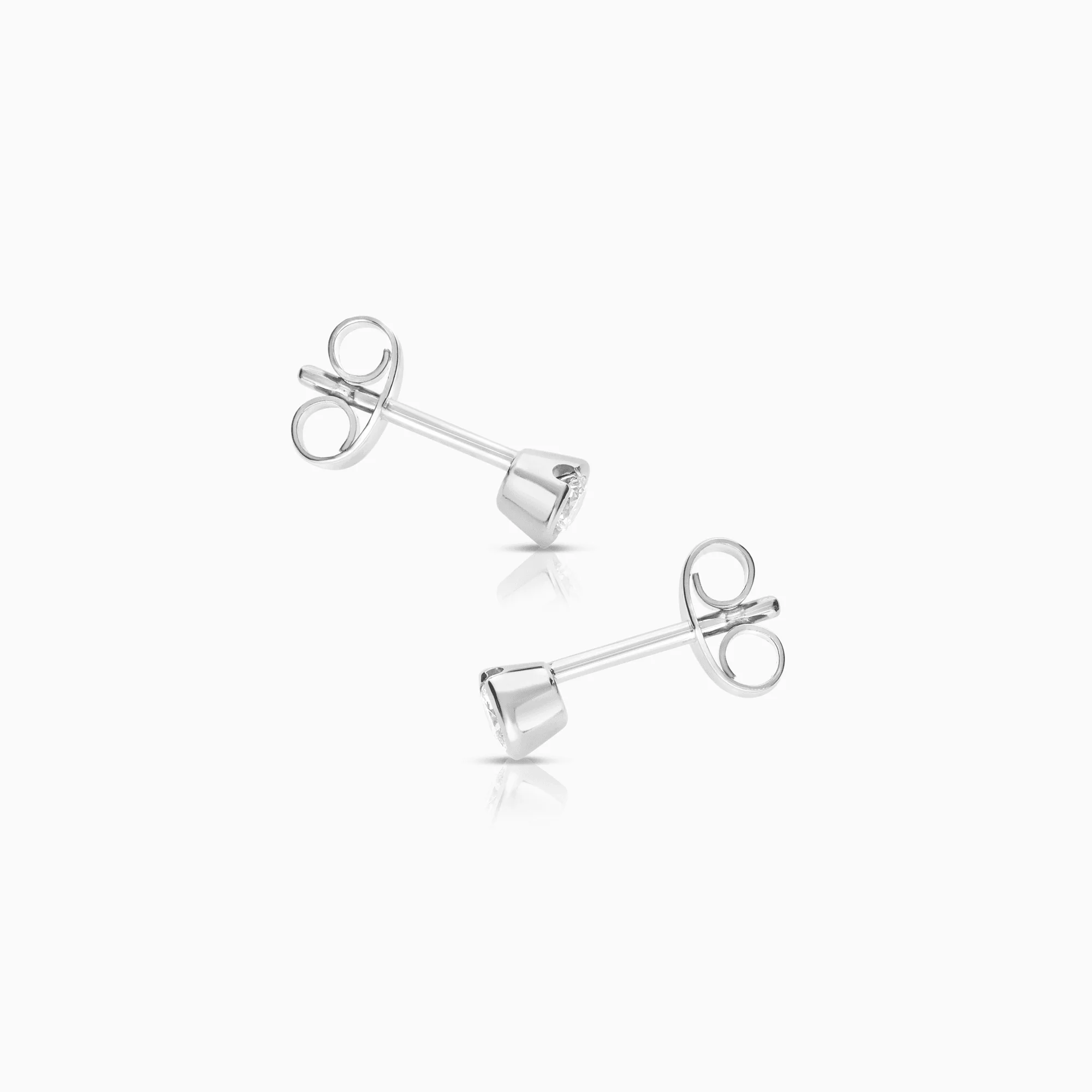 Solitaire earrings diamonds 0.24ct 18K white gold - Image 2