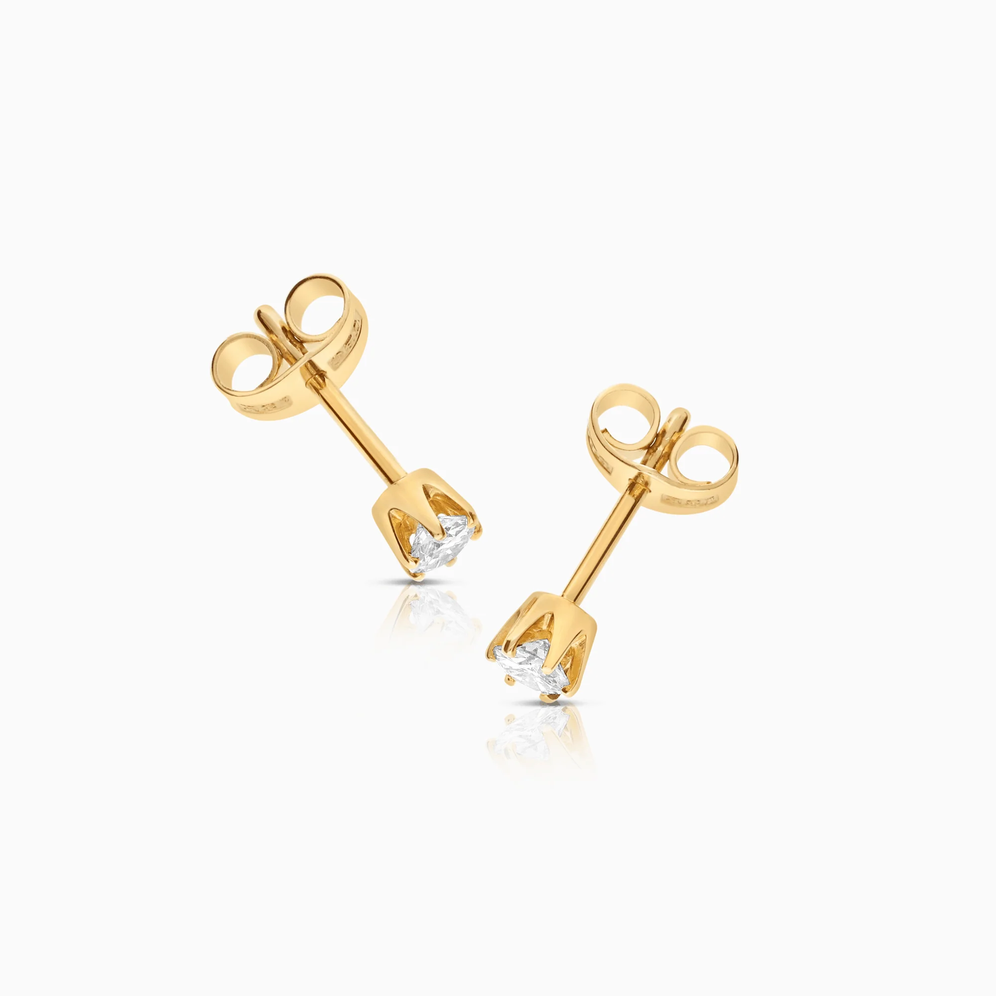 Solitaire Earrings Diamonds 0.28ct 18K Gold - Image 2