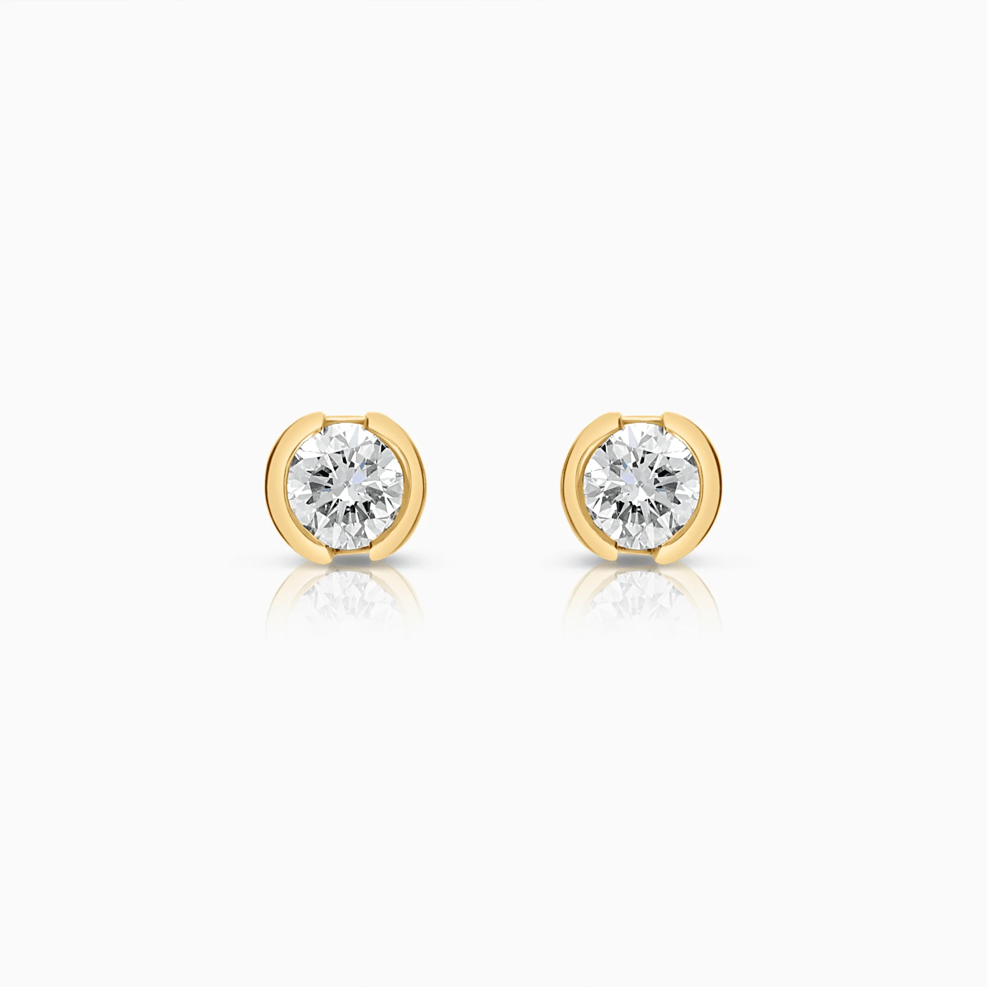 Solitaire earrings diamonds 0.30ct 18K gold