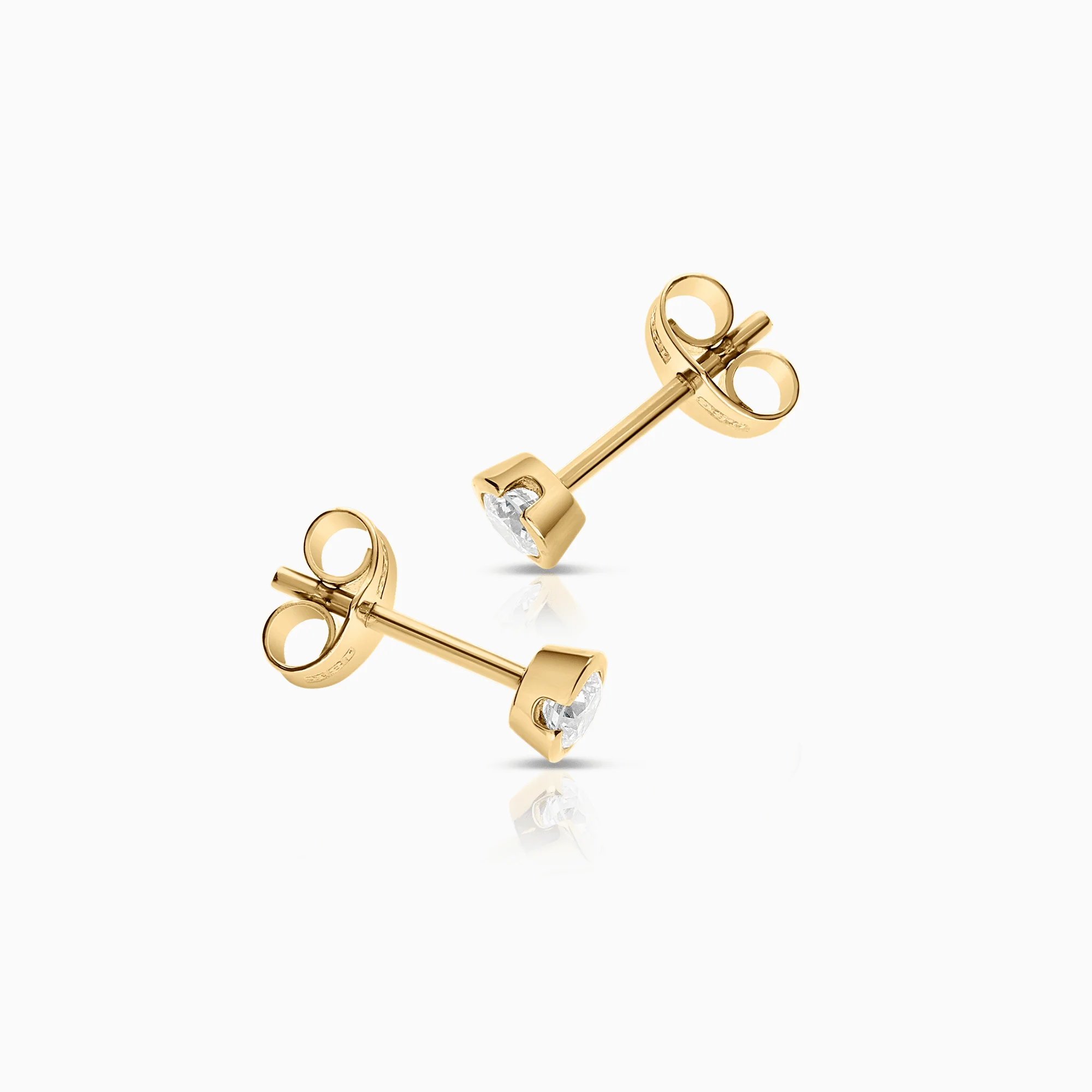 Solitaire earrings diamonds 0.30ct 18K gold - Image 2