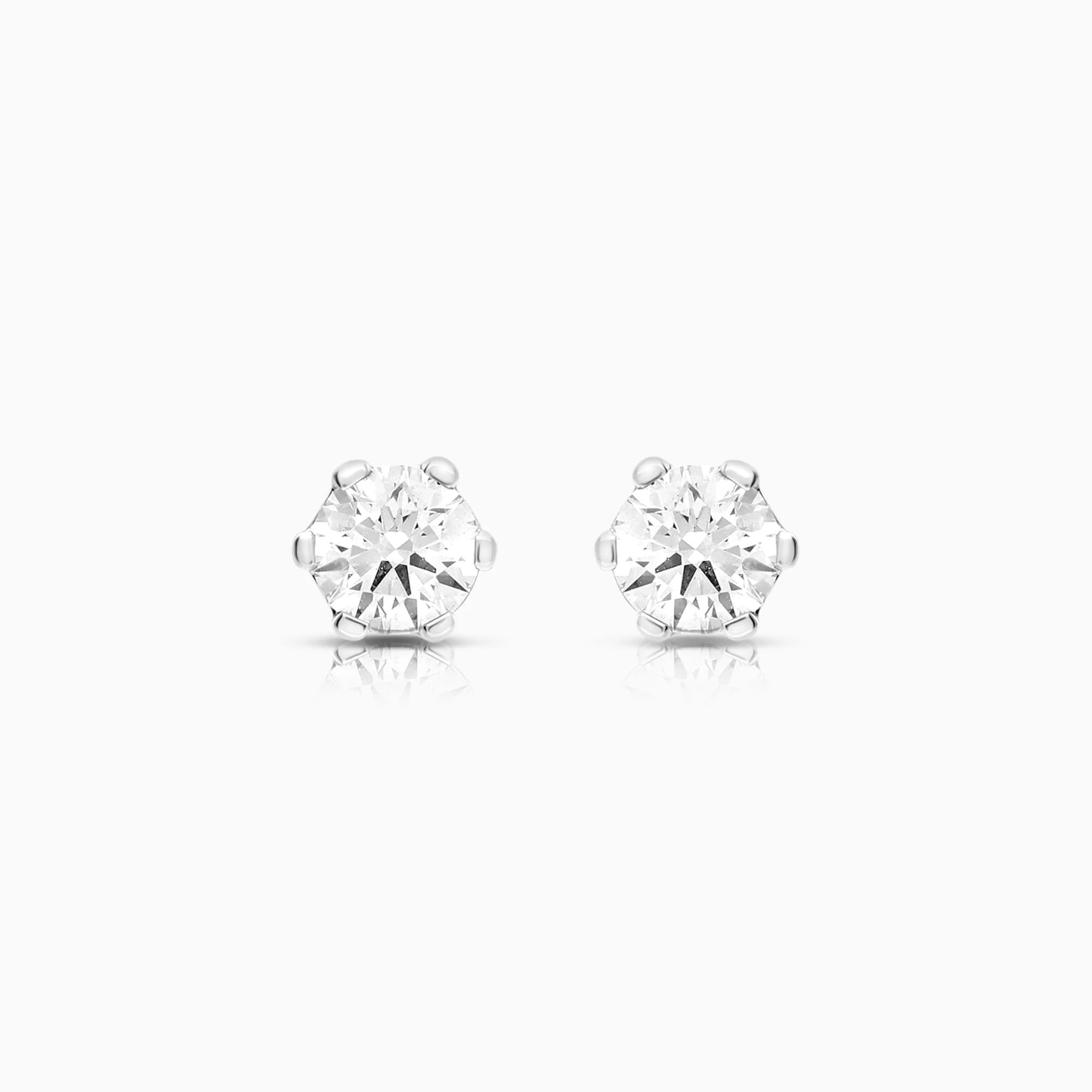 Solitaire earrings lab-grown diamonds 0.40ct 18K white gold